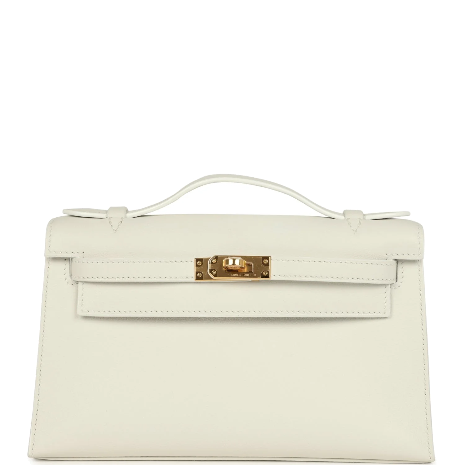 Hermes Kelly Pochette White Swift Gold Hardware — фото 2