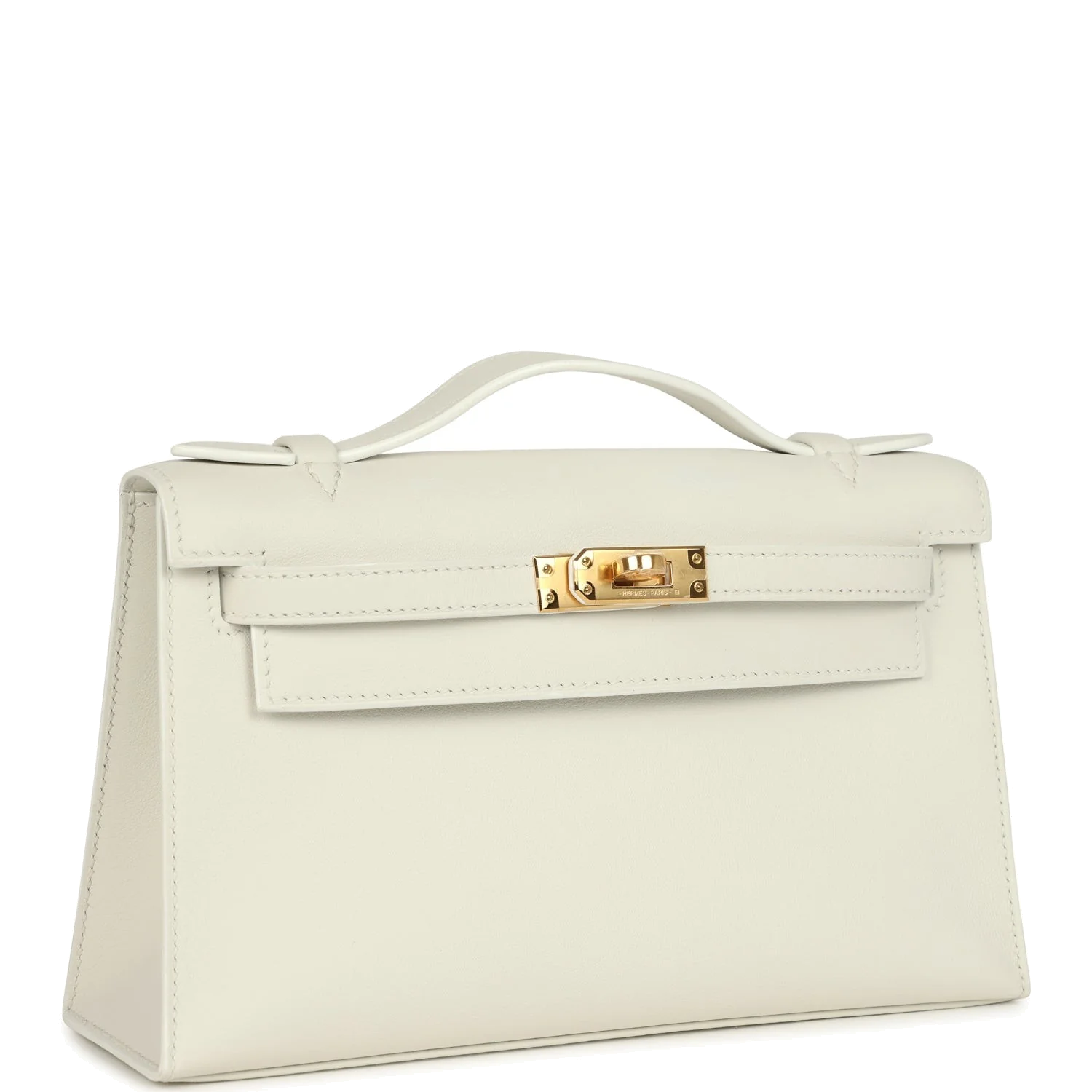 Hermes Kelly Pochette White Swift Gold Hardware — фото 3