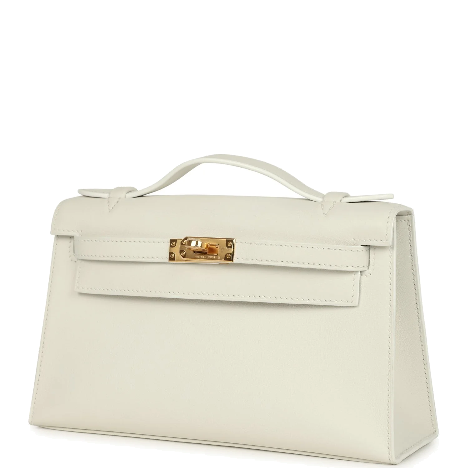 Hermes Kelly Pochette White Swift Gold Hardware — фото 6