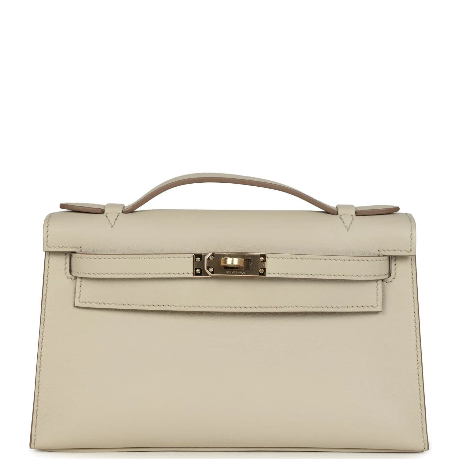 Hermes Special Order (HSS) Kelly Pochette Beton Verso Swift Permabrass Hardware — фото 2