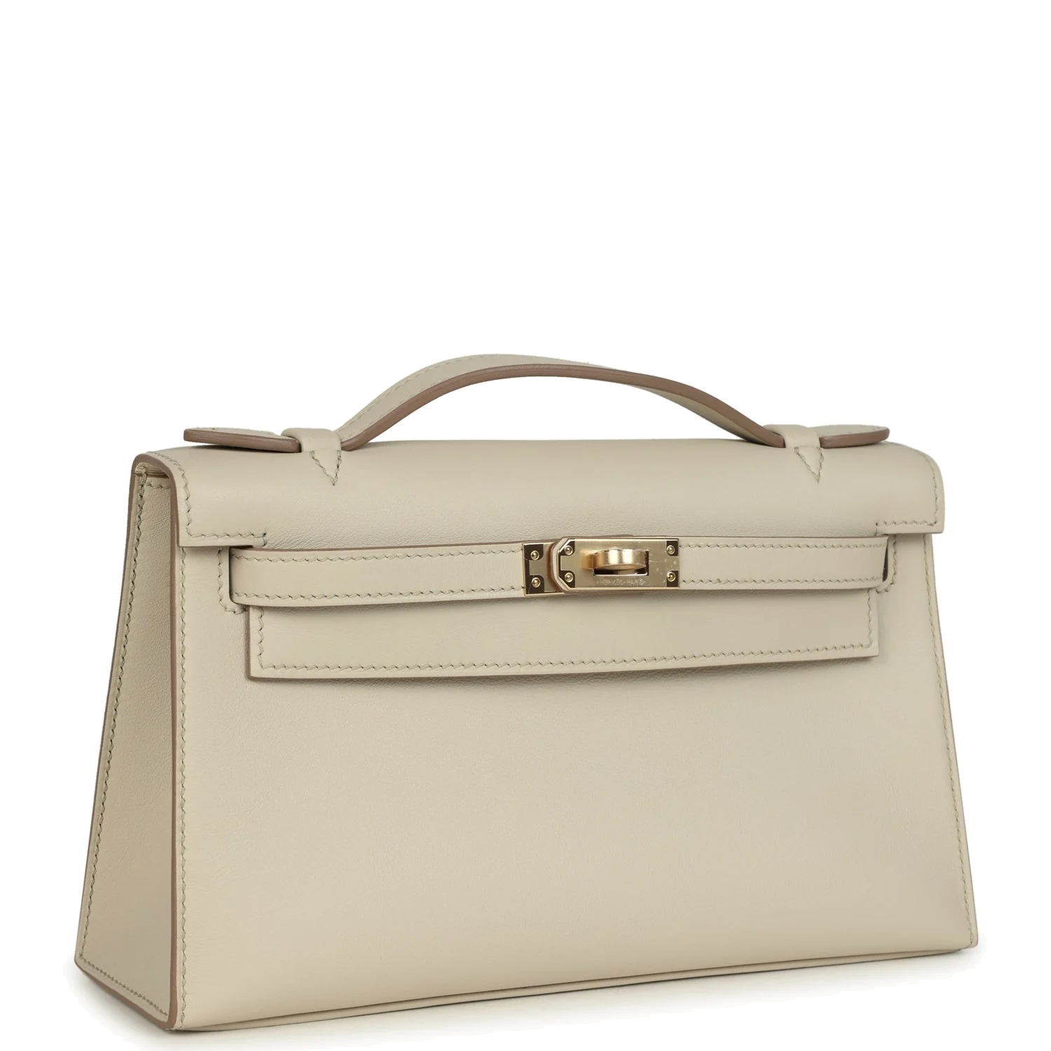Hermes Special Order (HSS) Kelly Pochette Beton Verso Swift Permabrass Hardware — фото 3