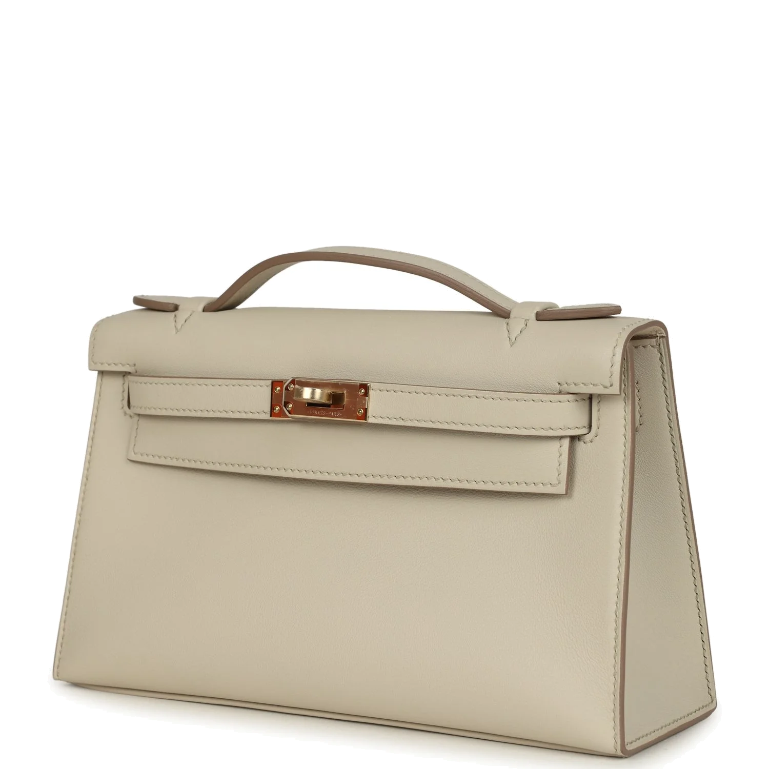 Hermes Special Order (HSS) Kelly Pochette Beton Verso Swift Permabrass Hardware — фото 6