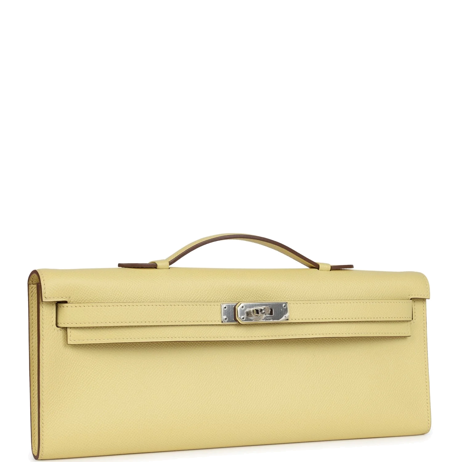 Hermes Kelly Cut Jaune Poussin Epsom Palladium Hardware — фото 3