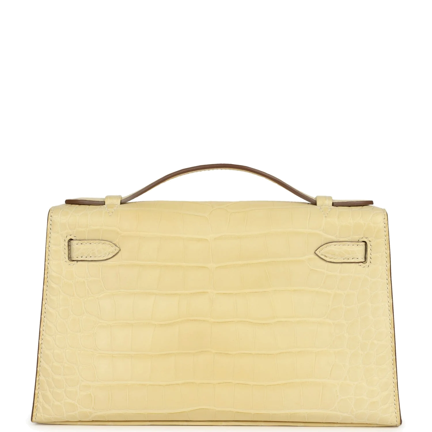 Hermes Kelly Pochette Vanille Matte Alligator Palladium Hardware — фото 5