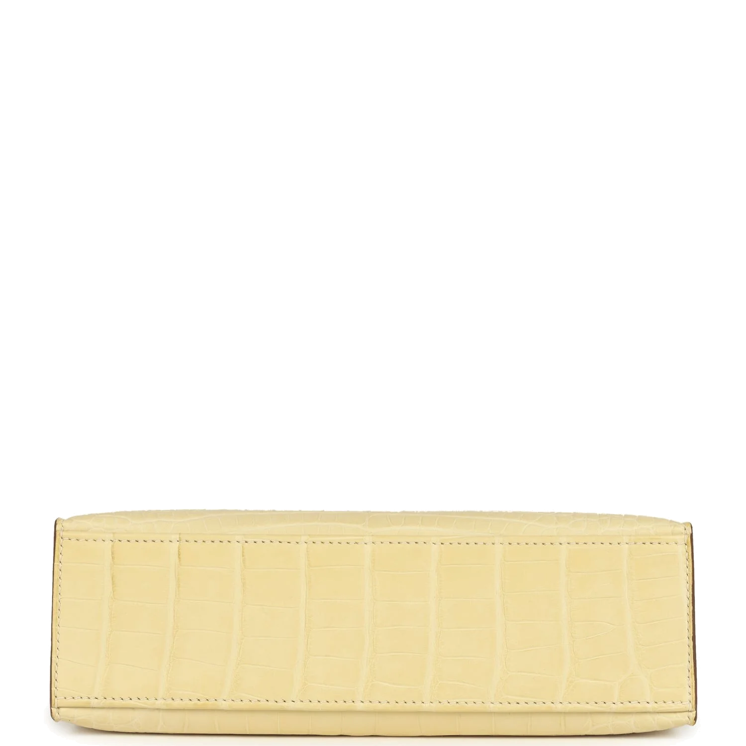 Hermes Kelly Pochette Vanille Matte Alligator Palladium Hardware — фото 7