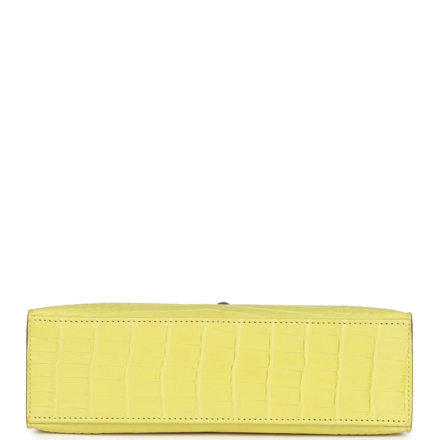 Hermes Kelly Pochette Lime Matte Alligator Palladium Hardware — фото 7