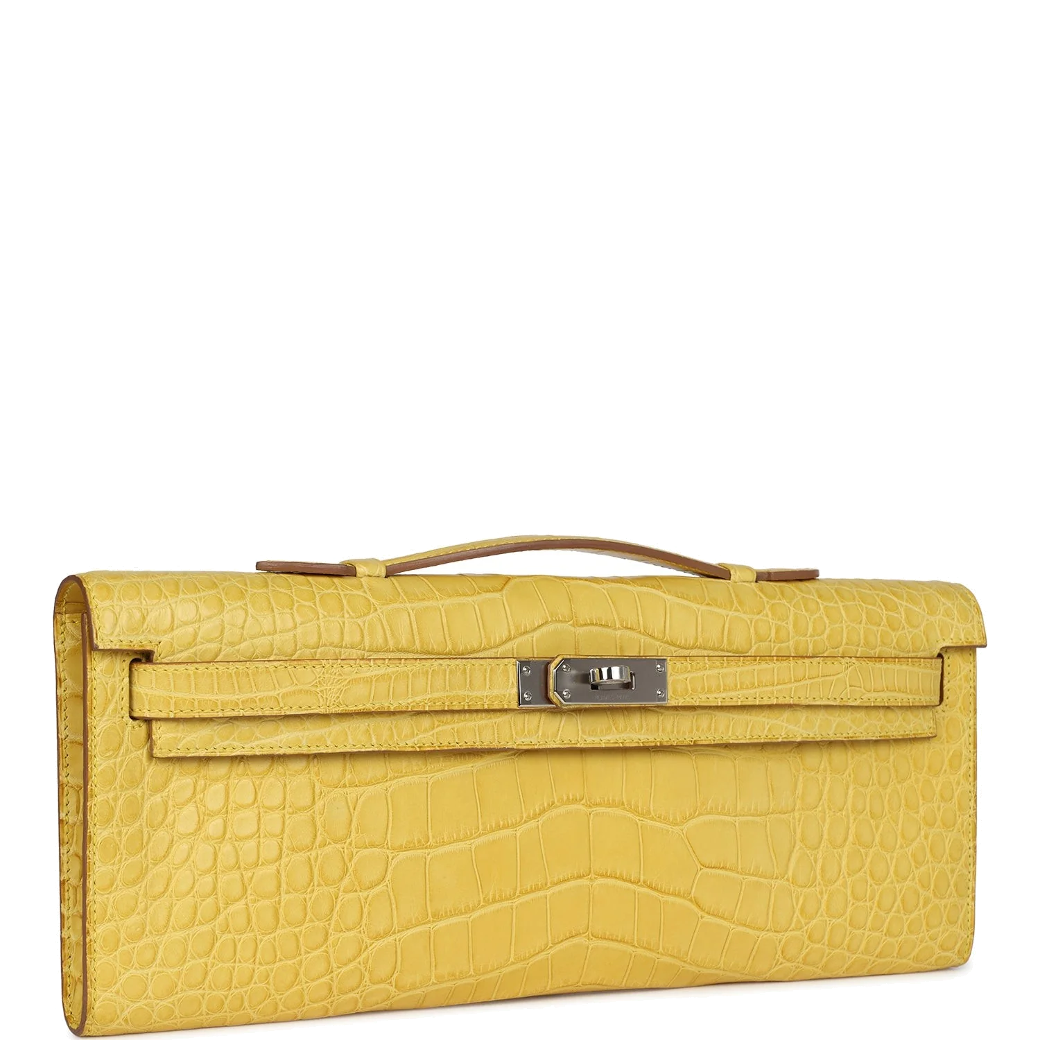Hermes Kelly Cut Mimosa Matte Alligator Palladium Hardware — фото 3