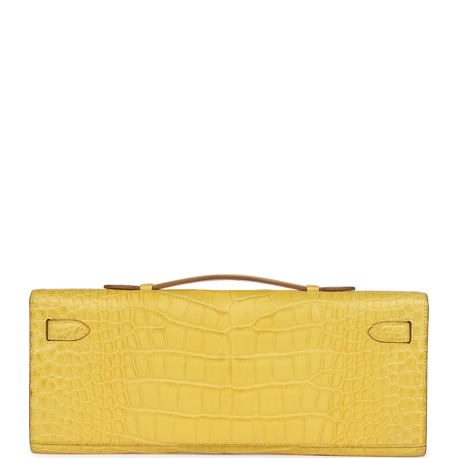 Hermes Kelly Cut Mimosa Matte Alligator Palladium Hardware — фото 5