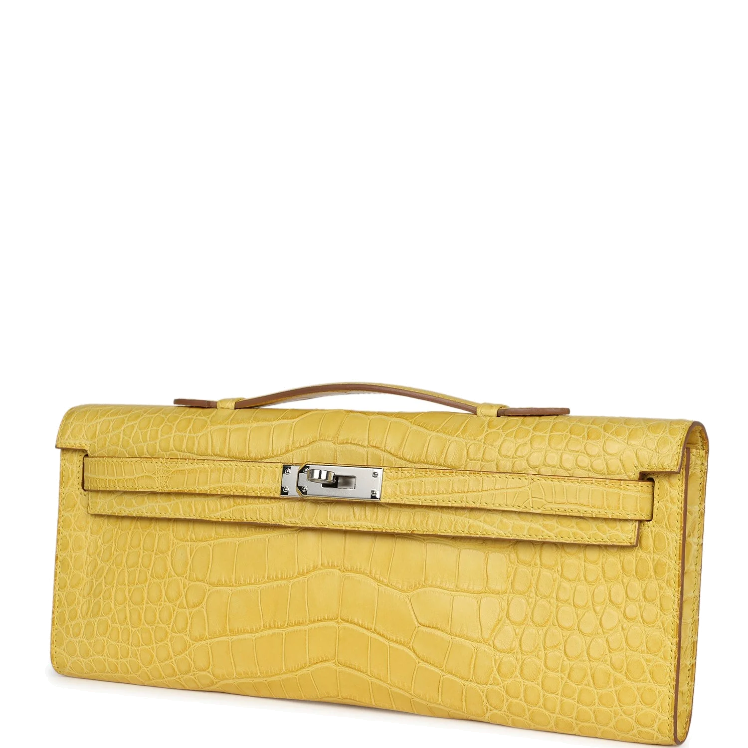 Hermes Kelly Cut Mimosa Matte Alligator Palladium Hardware — фото 6