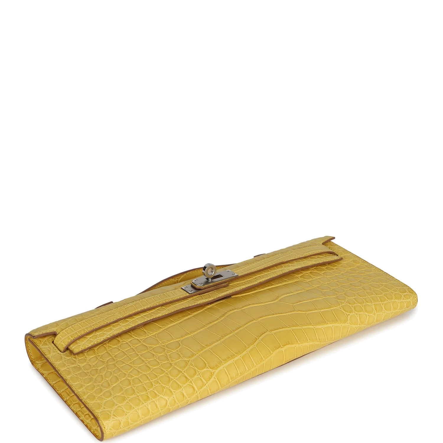Hermes Kelly Cut Mimosa Matte Alligator Palladium Hardware — фото 7