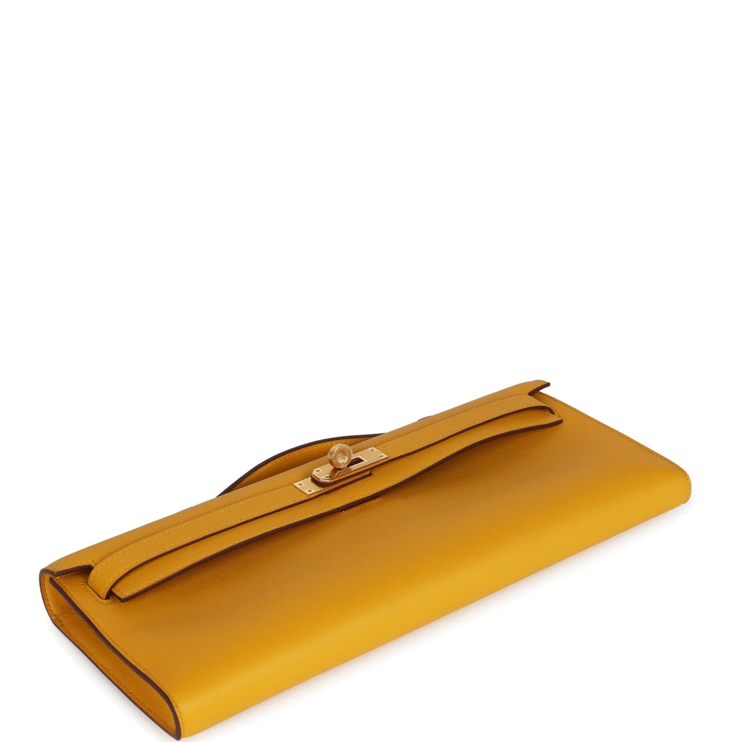 Hermes Kelly Cut Jaune Ambre Swift Gold Hardware — фото 7
