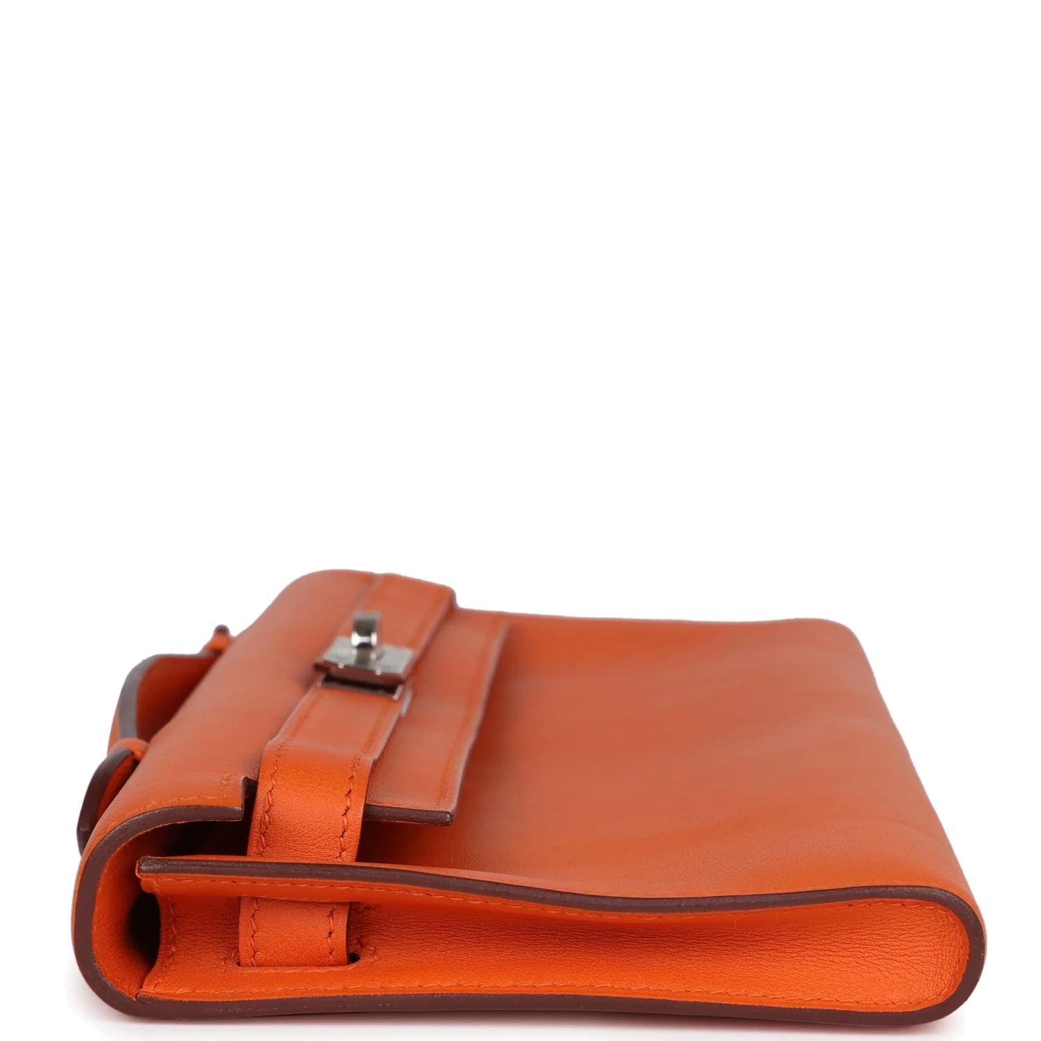 Hermes Kelly Cut Orange Swift Palladium Hardware — фото 4