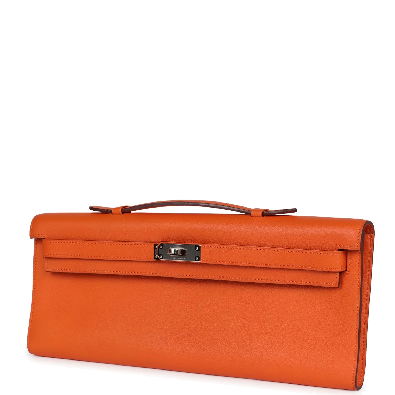 Hermes Kelly Cut Orange Swift Palladium Hardware — фото 6