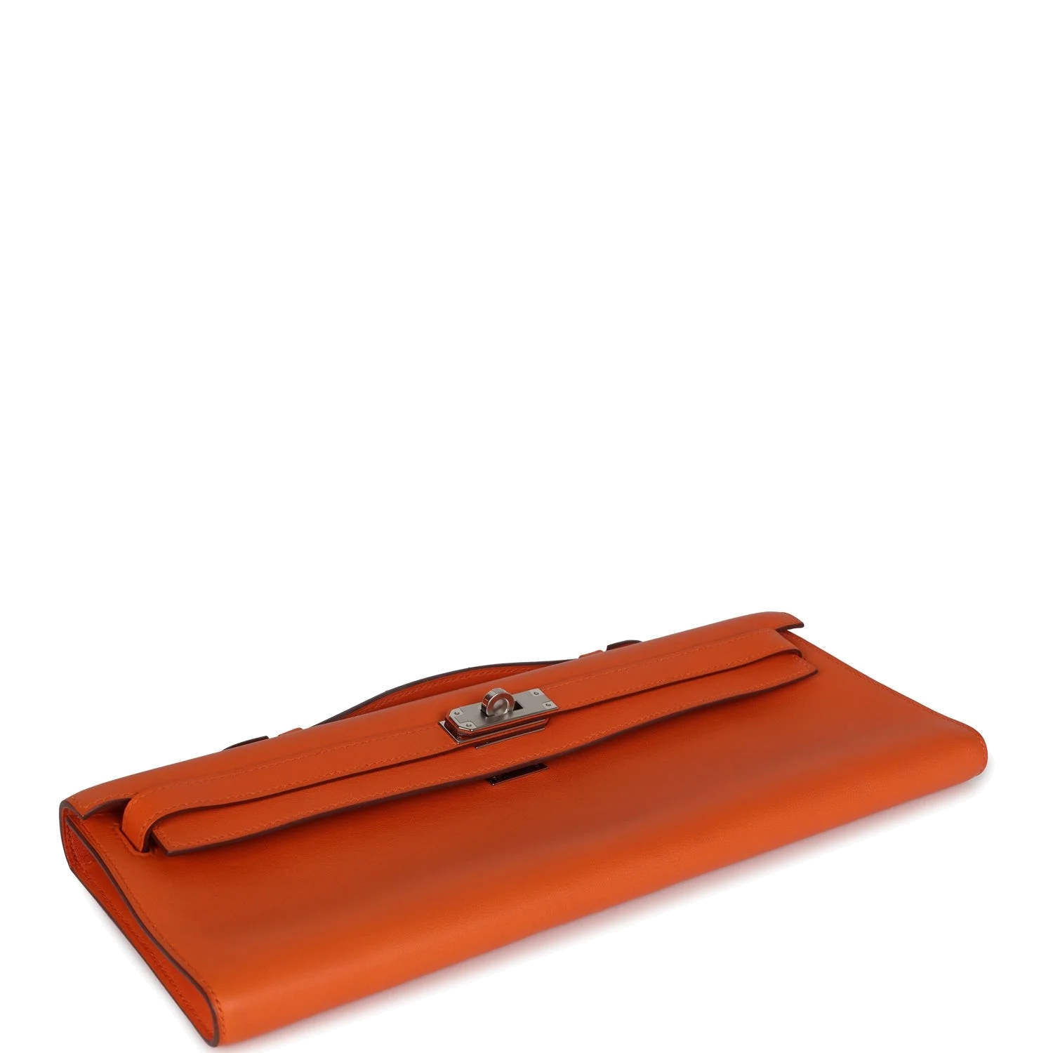 Hermes Kelly Cut Orange Swift Palladium Hardware — фото 7