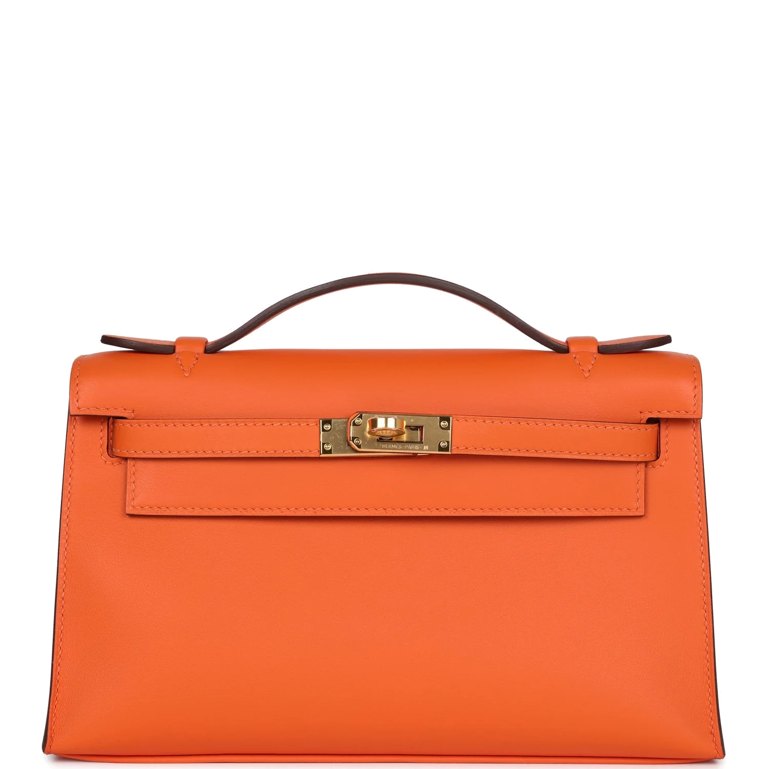 Hermes Special Order (HSS) Kelly Pochette Orange Verso Swift Gold Hardware — фото 2
