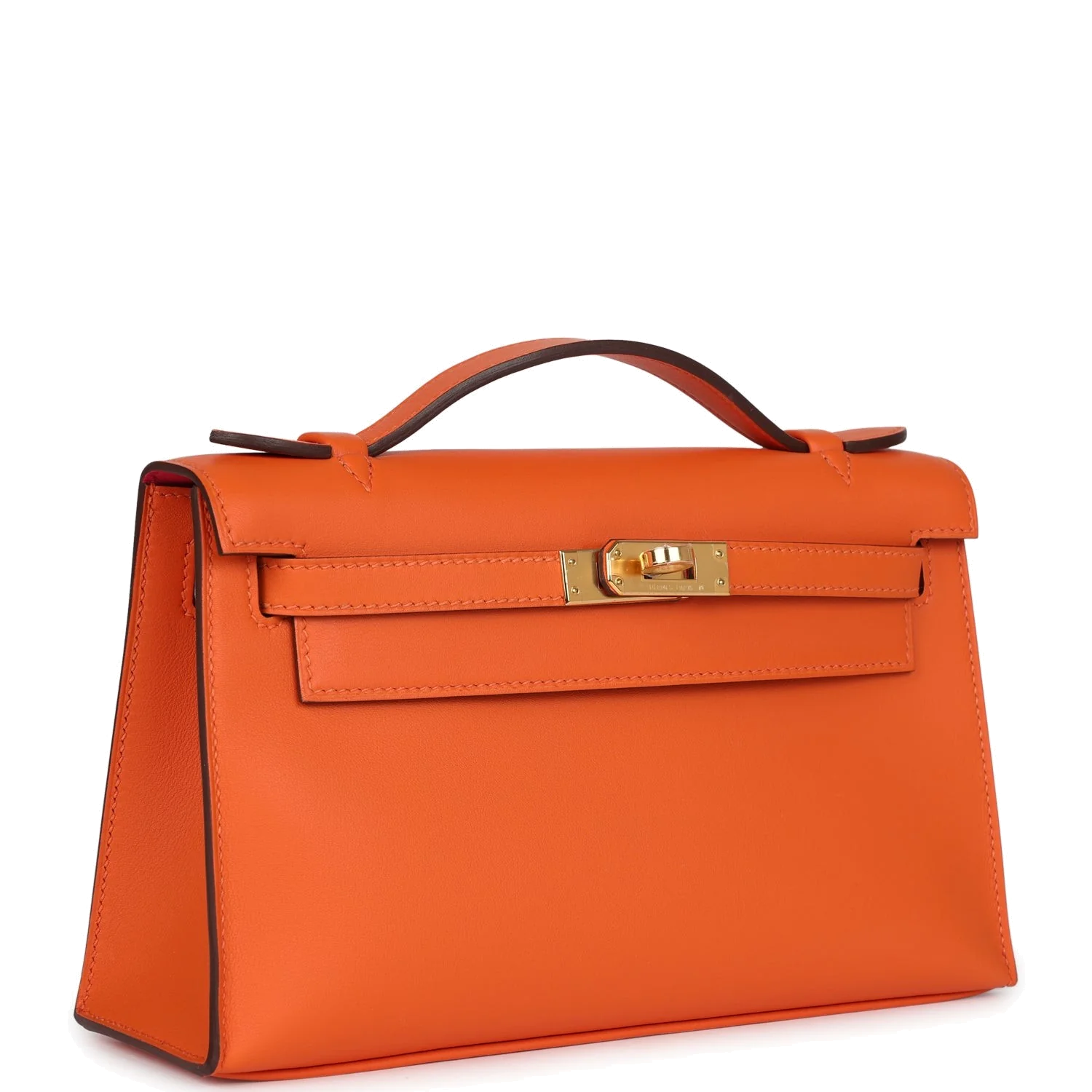 Hermes Special Order (HSS) Kelly Pochette Orange Verso Swift Gold Hardware — фото 3