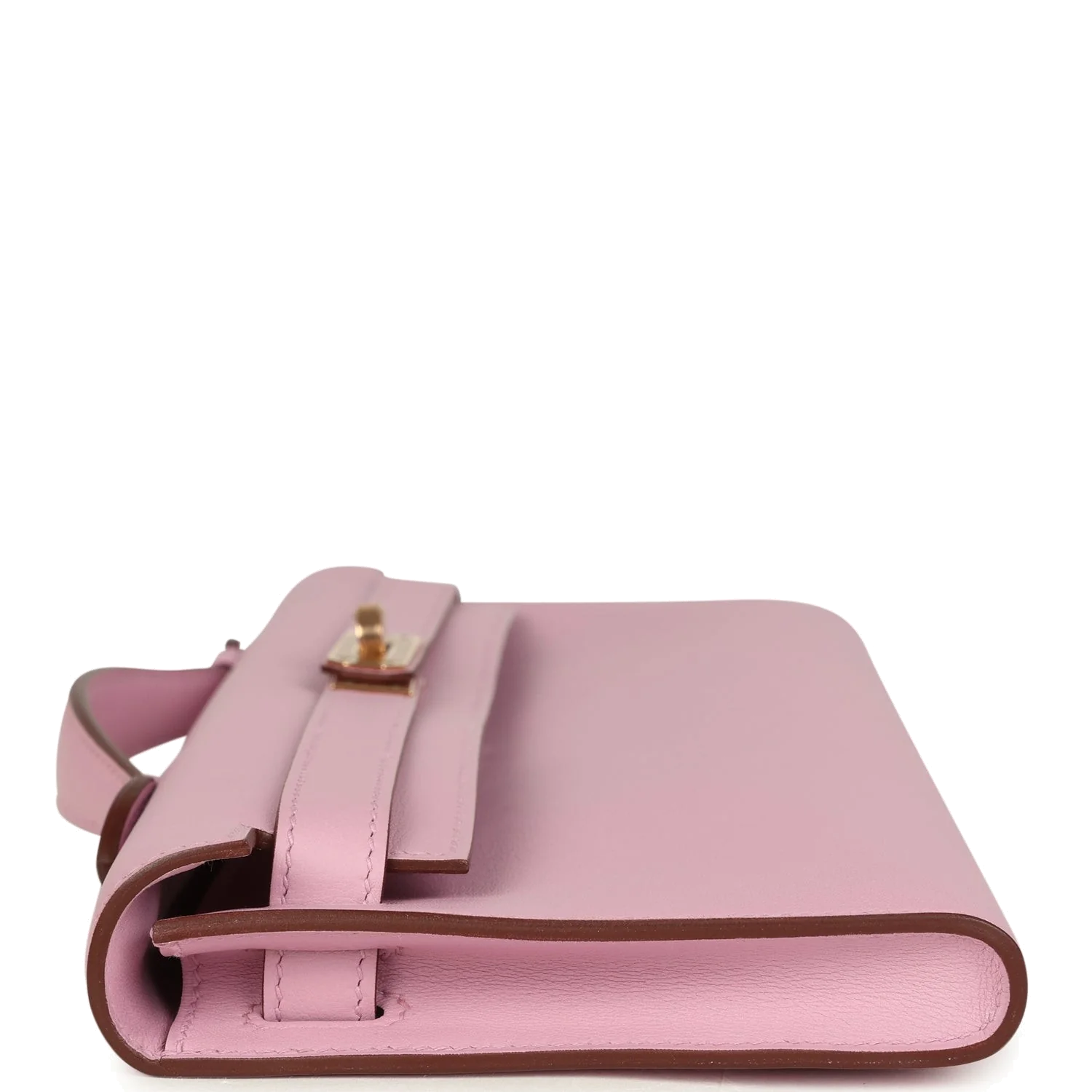 Hermes Kelly Cut Mauve Sylvestre Swift Rose Gold Hardware — фото 4