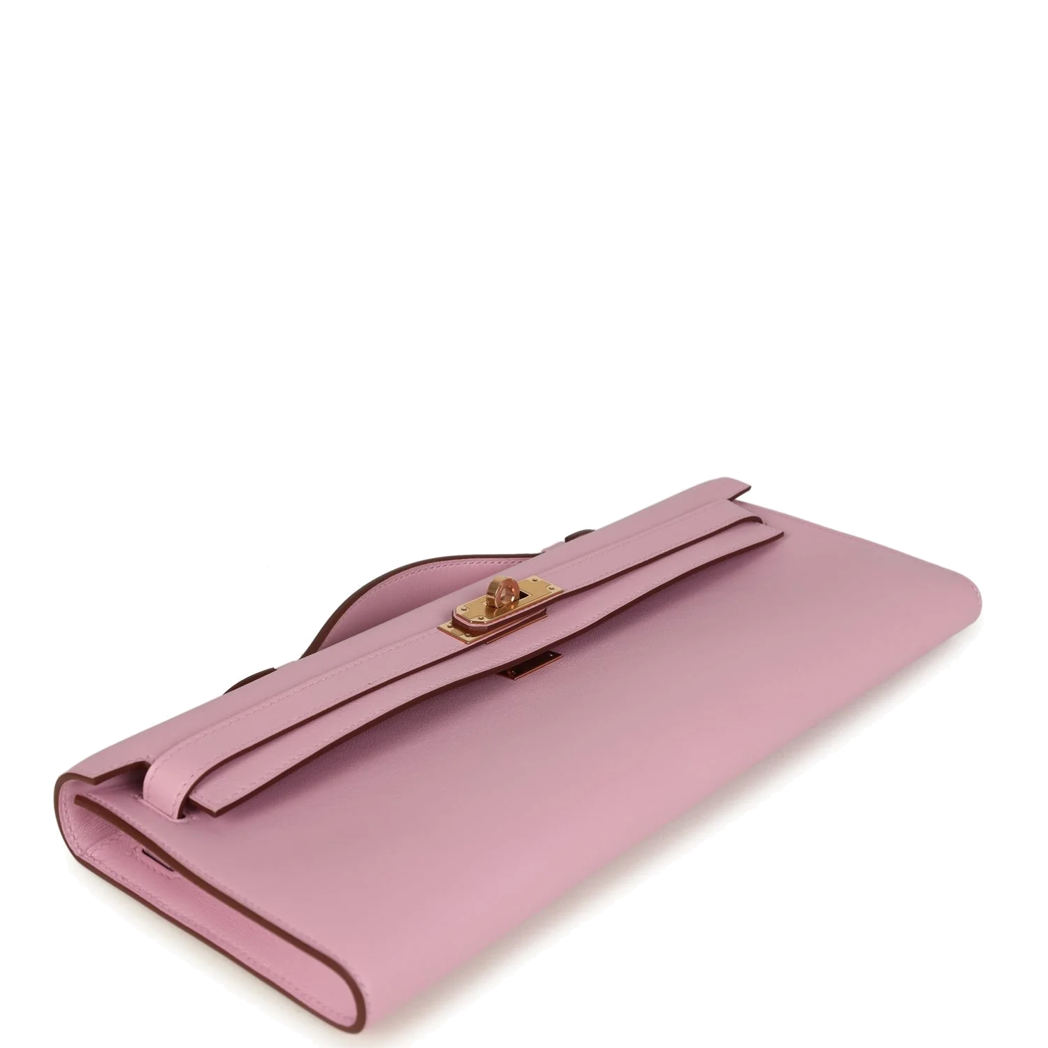 Hermes Kelly Cut Mauve Sylvestre Swift Rose Gold Hardware — фото 7