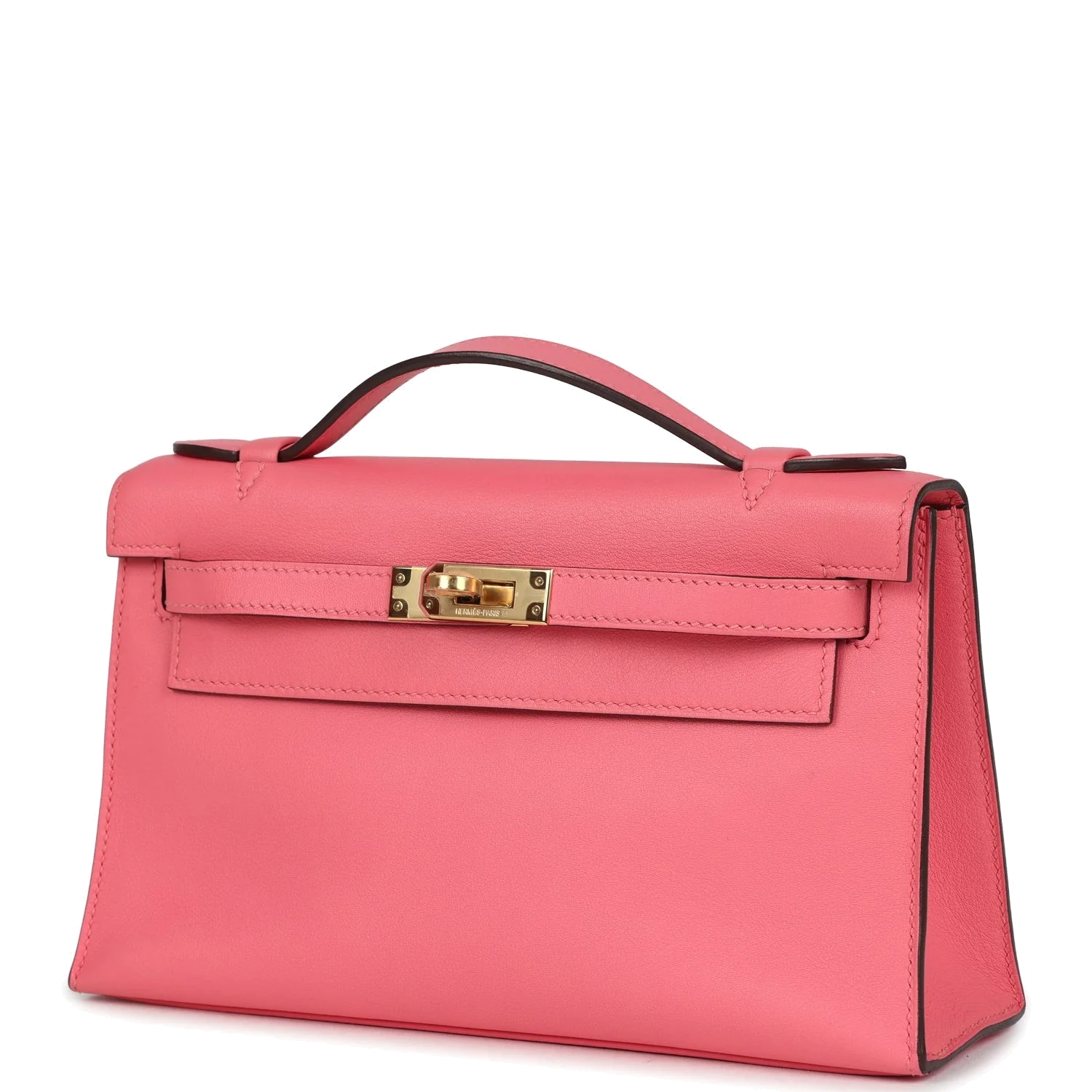 Hermes Kelly Pochette Rose Azalee Swift Gold Hardware — фото 6
