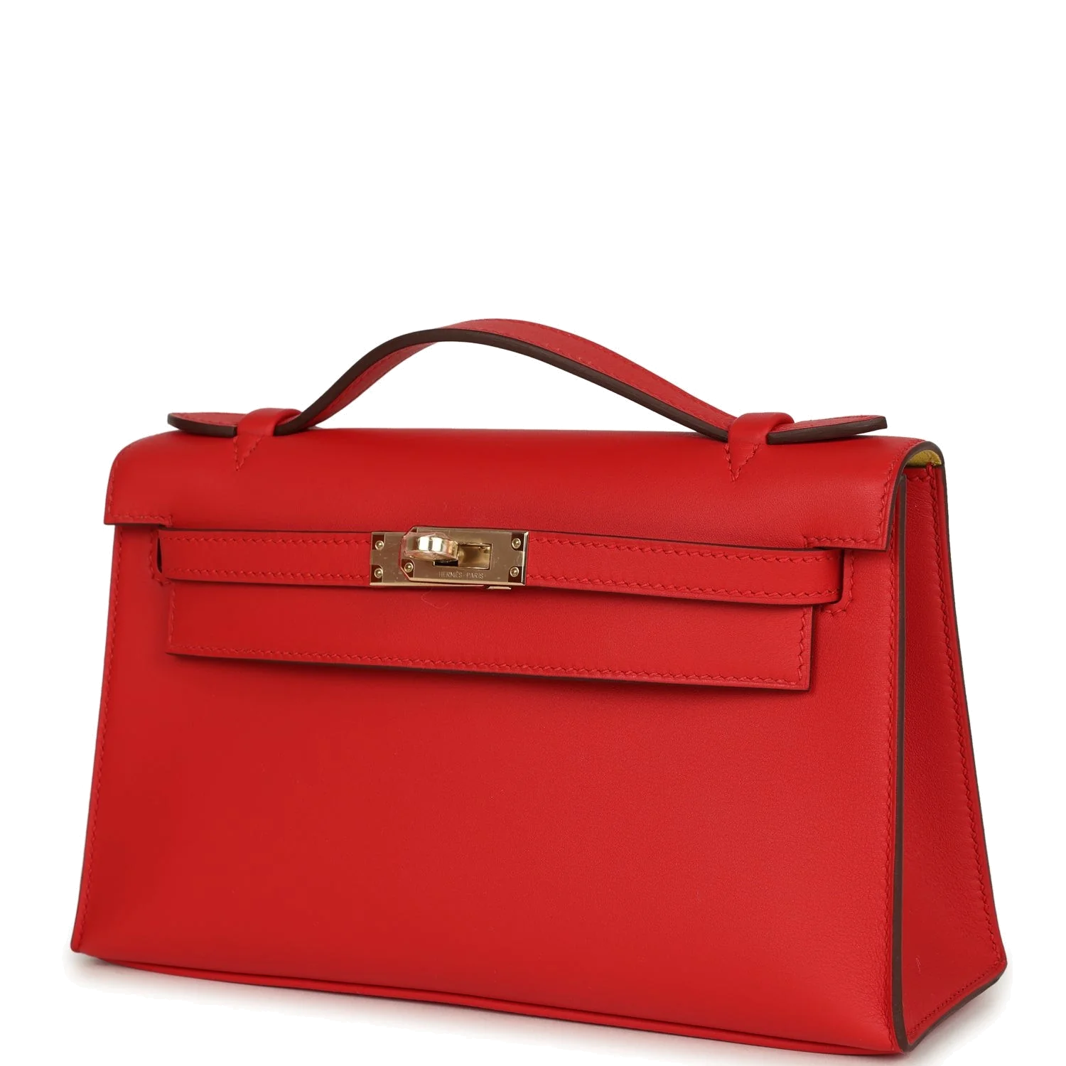 Hermes Special Order (HSS) Kelly Pochette Rouge de Coeur Verso Swift Permabrass Hardware — фото 6