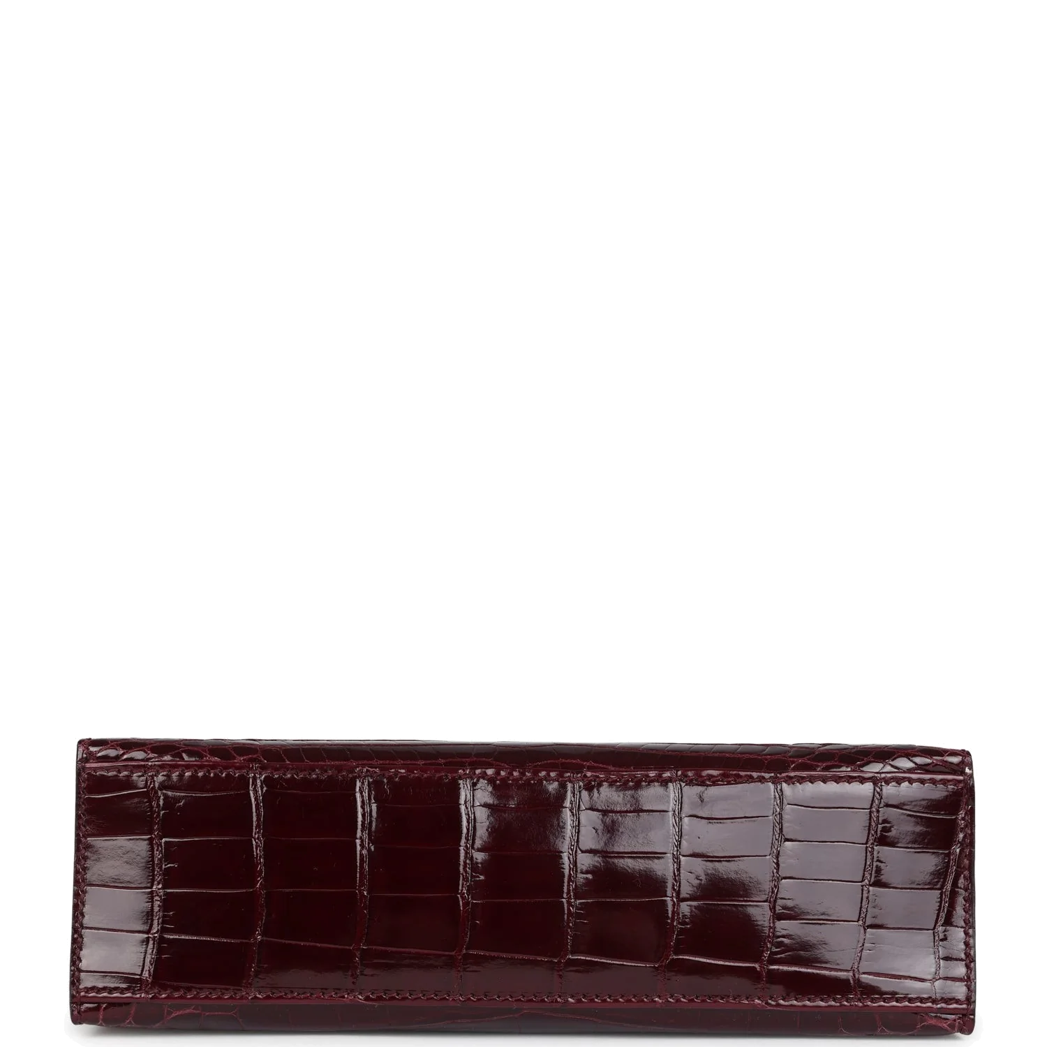 Hermes Kelly Pochette Bordeaux Shiny Niloticus Crocodile Palladium Hardware — фото 7