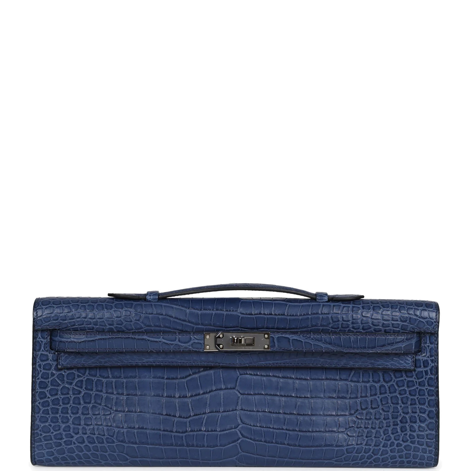 Hermes Kelly Cut Bleu De Malte Matte Porosus Crocodile Palladium Hardware — фото 2