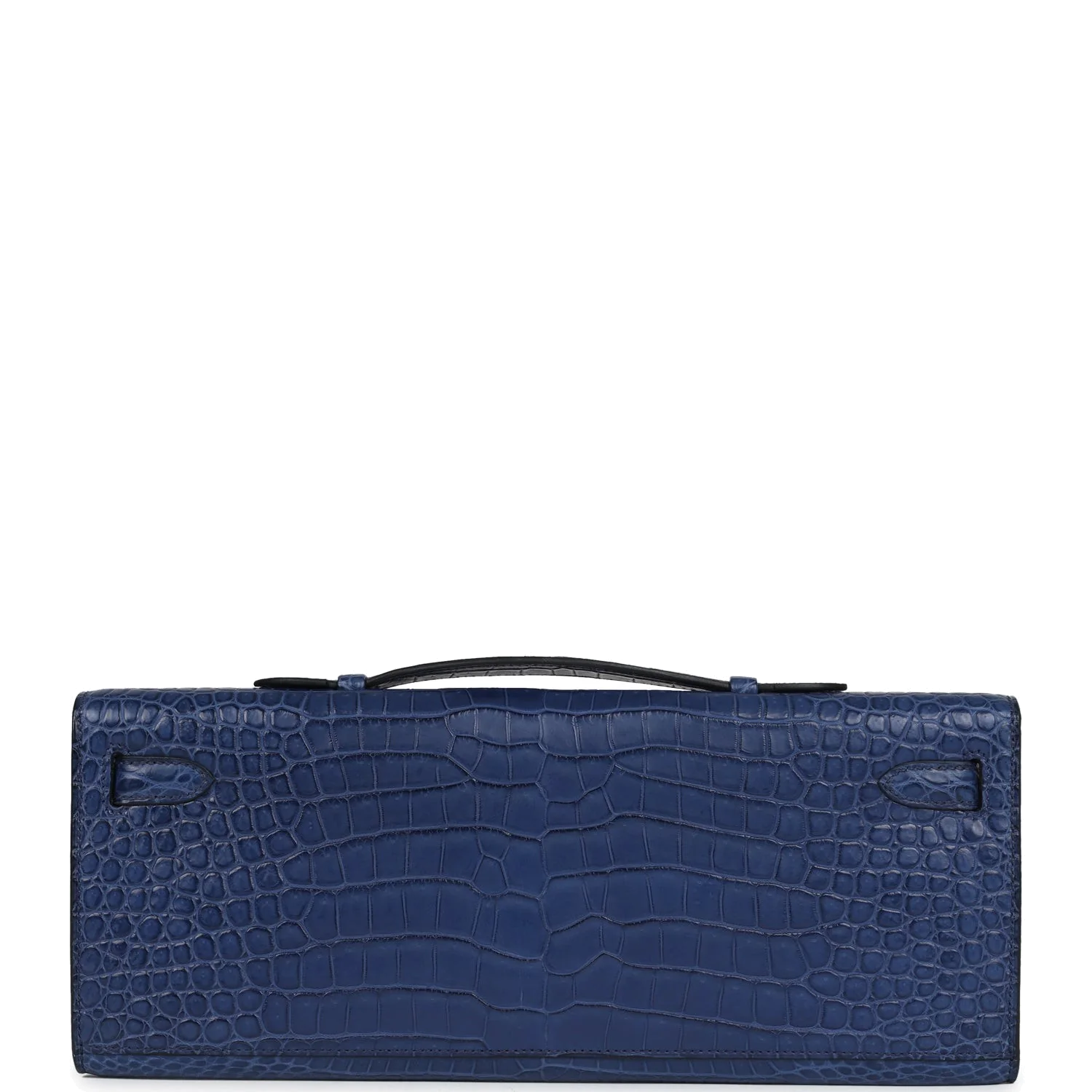 Hermes Kelly Cut Bleu De Malte Matte Porosus Crocodile Palladium Hardware — фото 5
