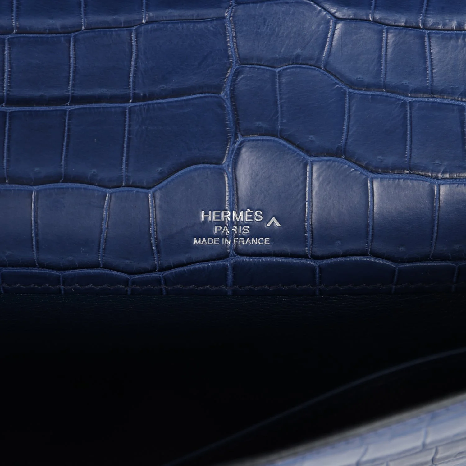 Hermes Kelly Cut Bleu De Malte Matte Porosus Crocodile Palladium Hardware — фото 8