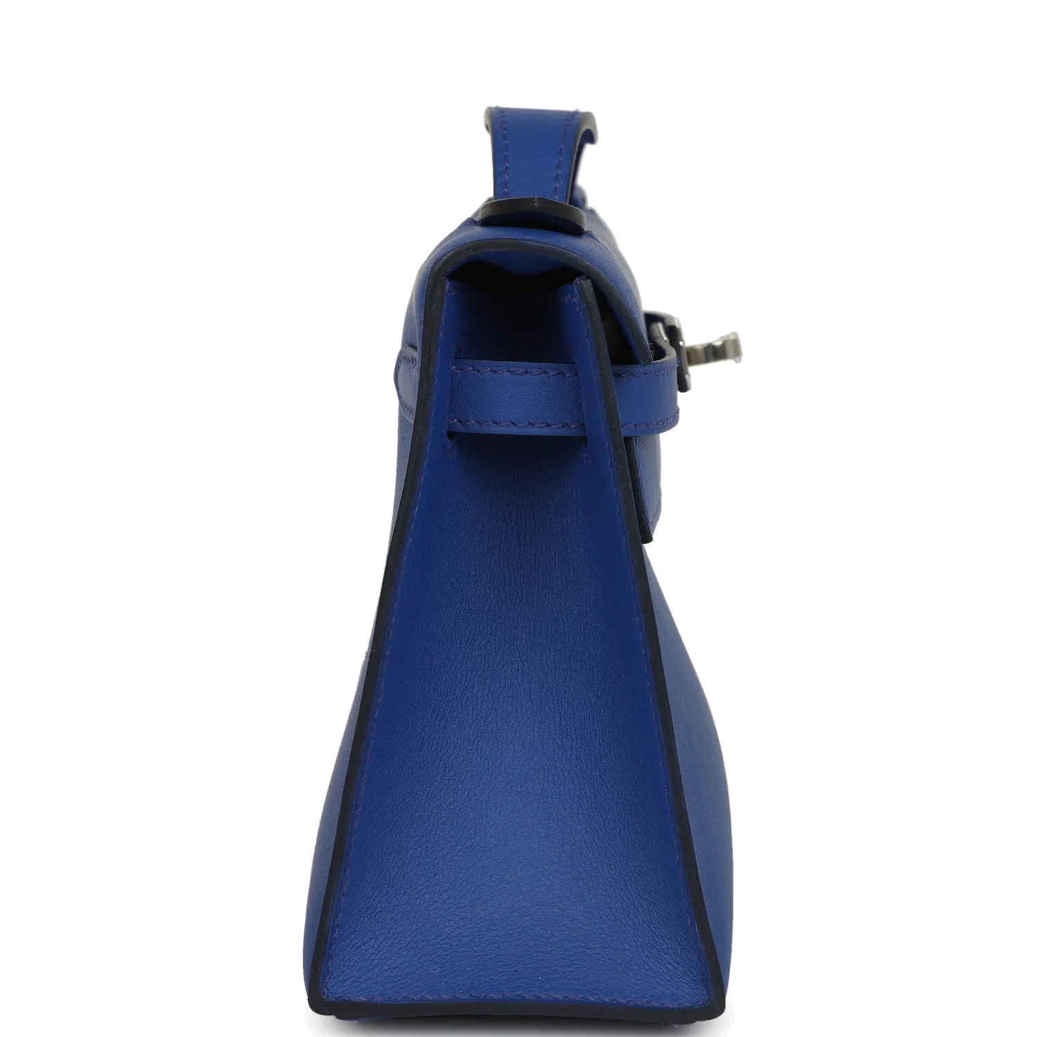 Hermes Kelly Pochette Bleu Royal Swift Palladium Hardware — фото 4