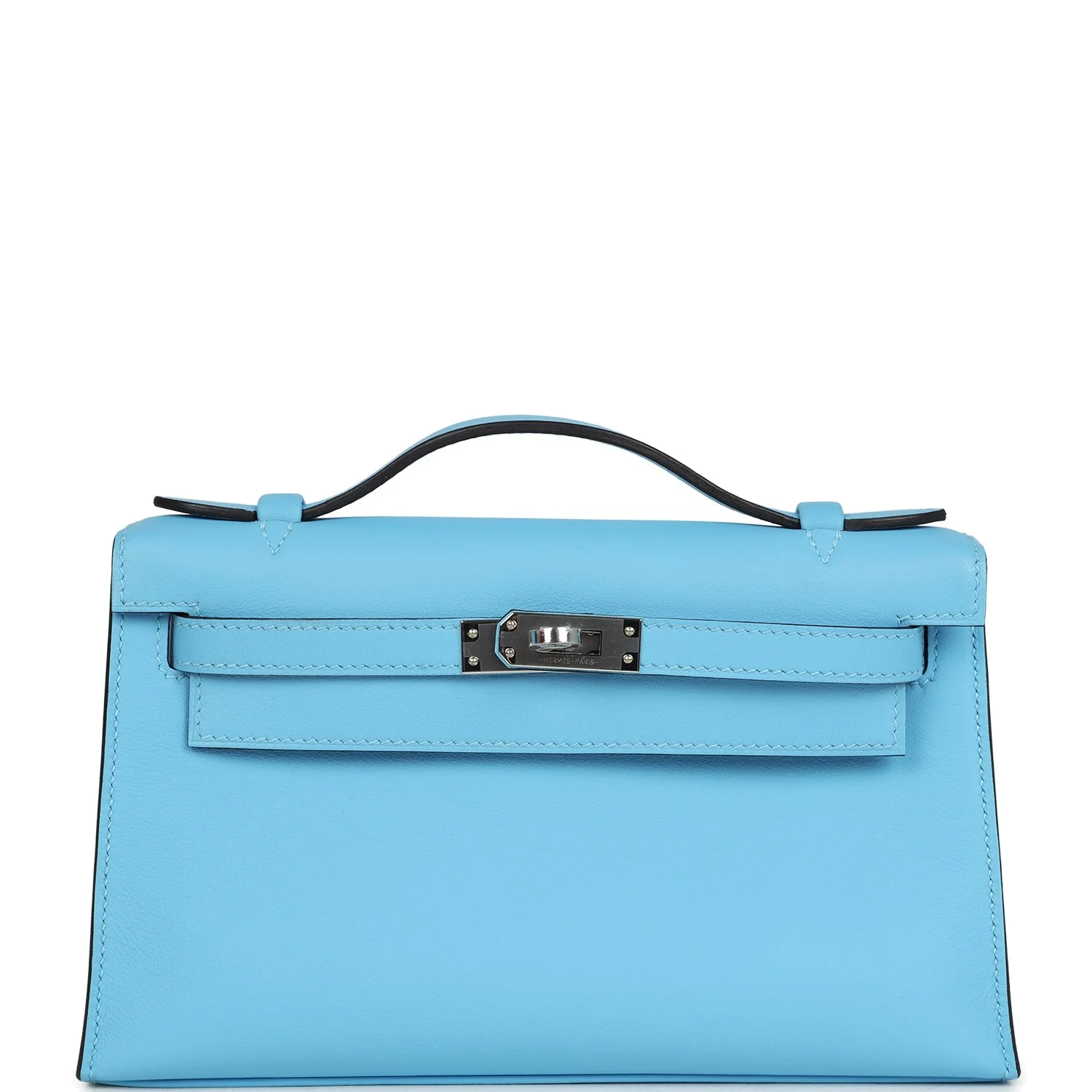 Hermes Kelly Pochette Celeste Swift Palladium Hardware — фото 2