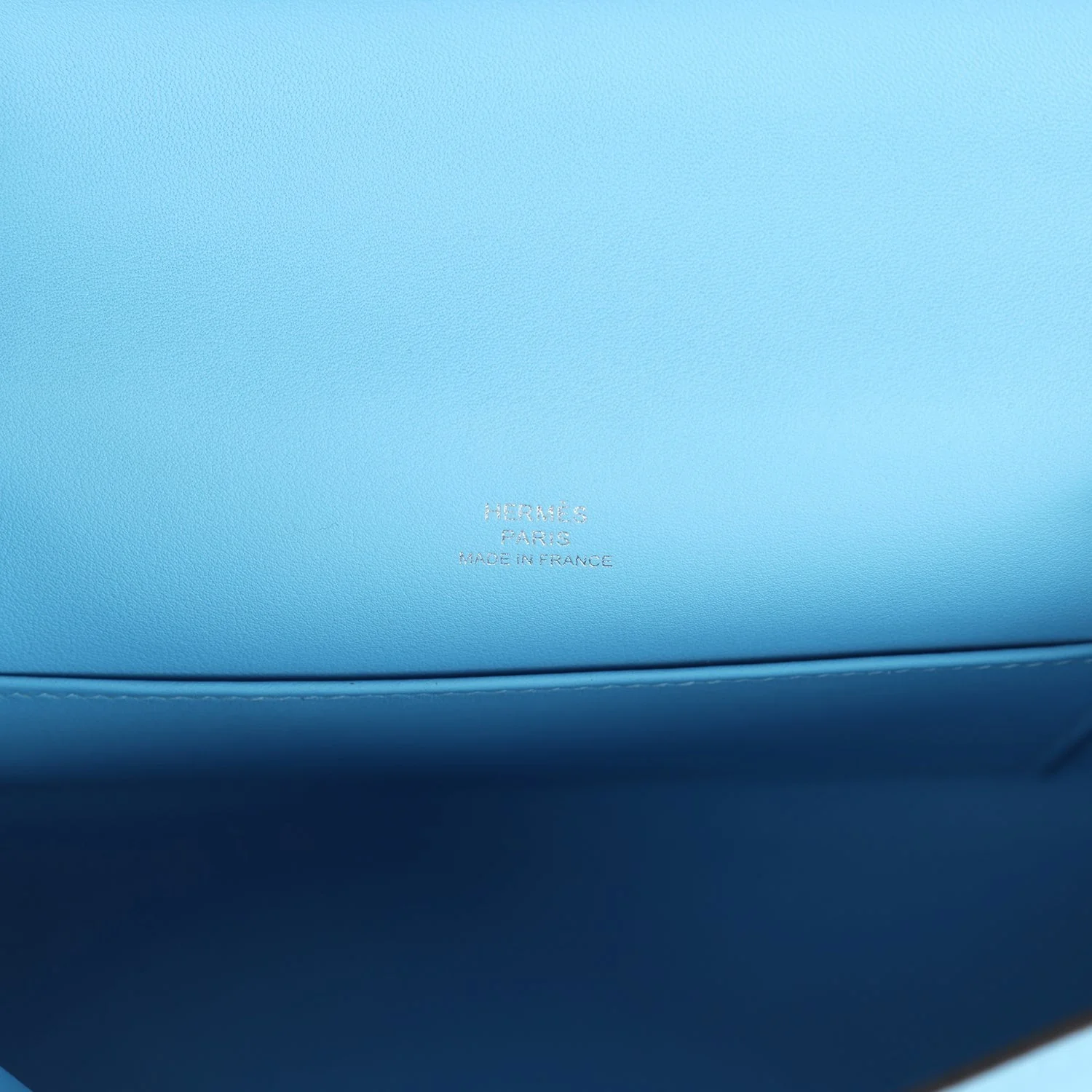 Hermes Kelly Pochette Celeste Swift Palladium Hardware — фото 8
