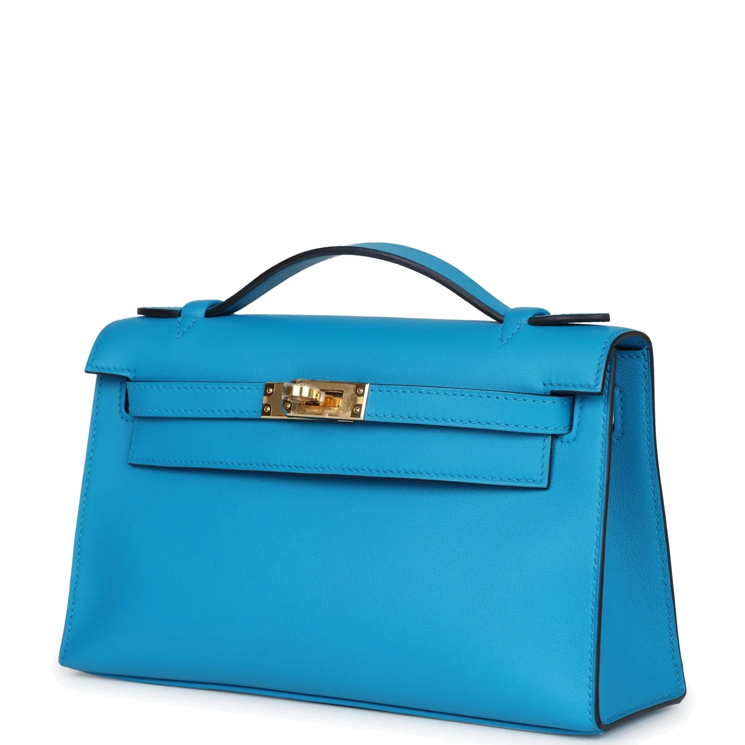 Hermes Kelly Pochette Bleu Frida Swift Gold Hardware — фото 6