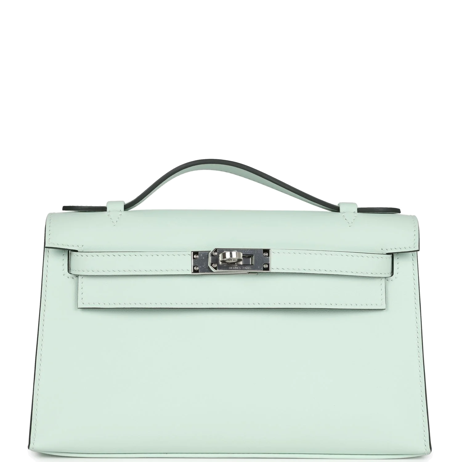Hermes Kelly Pochette Vert Peppermint Swift Palladium Hardware — фото 2