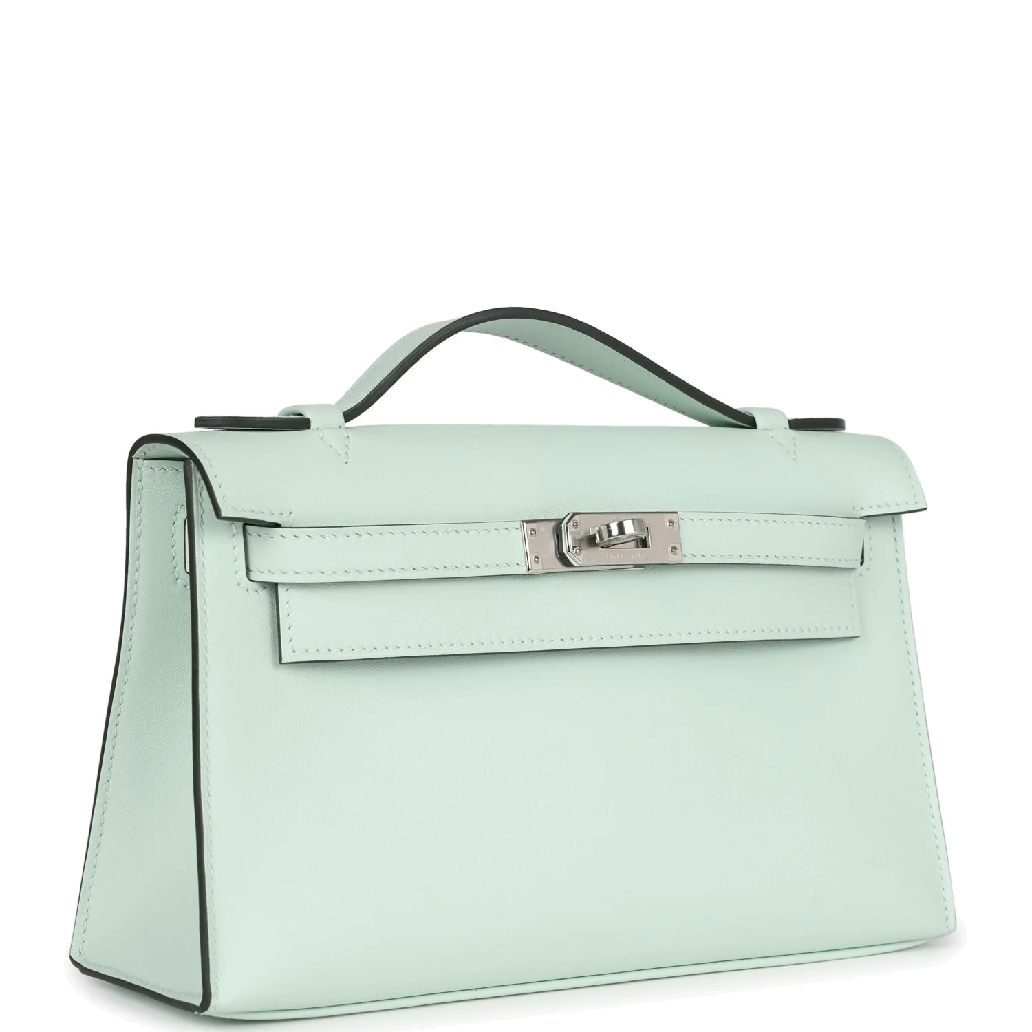 Hermes Kelly Pochette Vert Peppermint Swift Palladium Hardware — фото 3