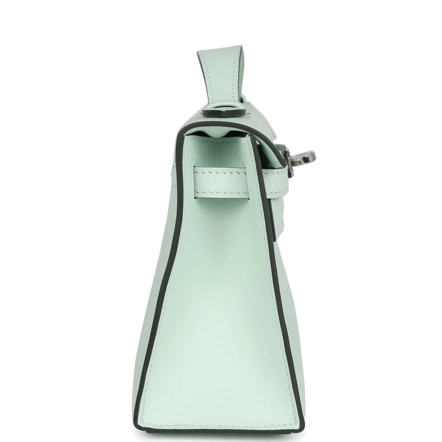 Hermes Kelly Pochette Vert Peppermint Swift Palladium Hardware — фото 4