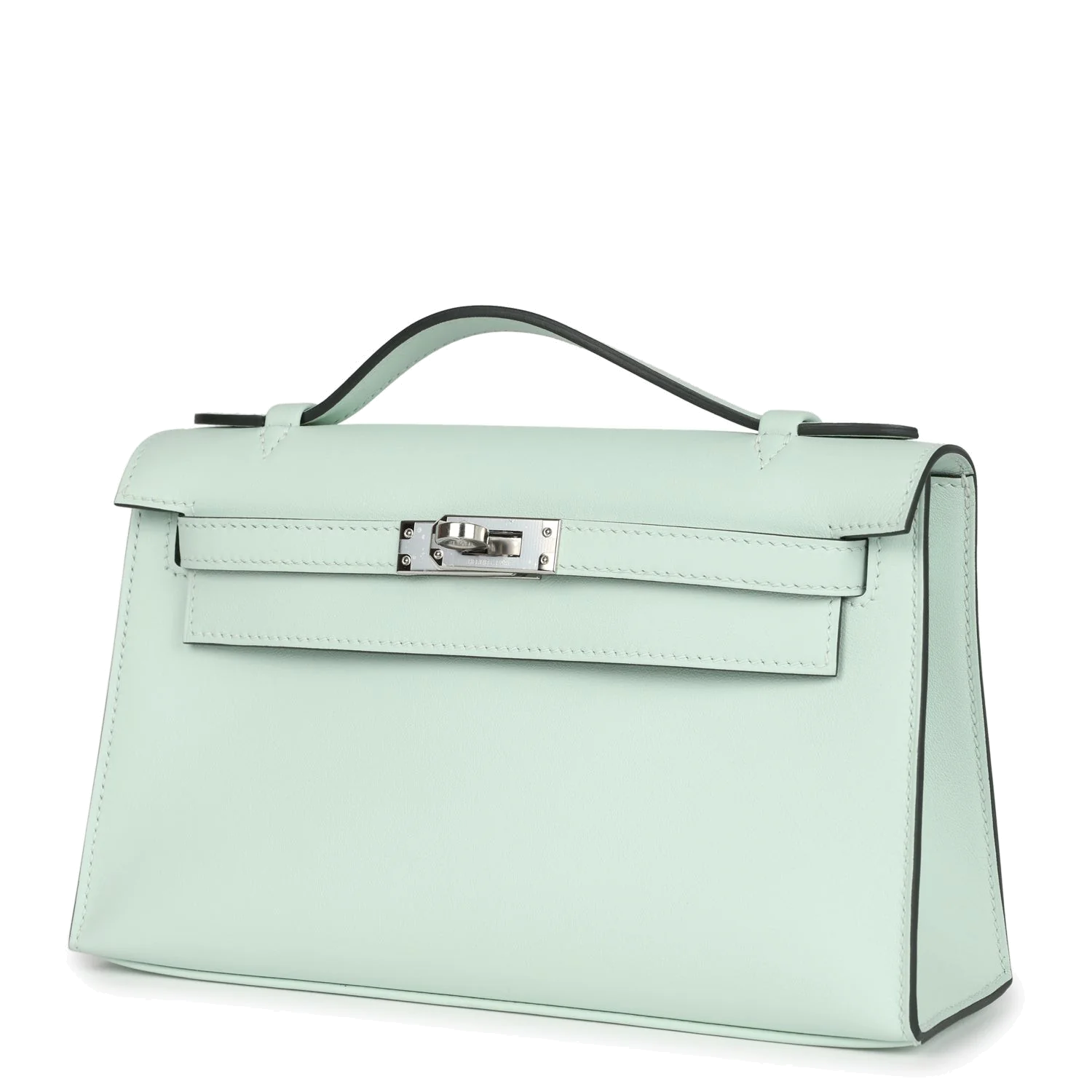 Hermes Kelly Pochette Vert Peppermint Swift Palladium Hardware — фото 6