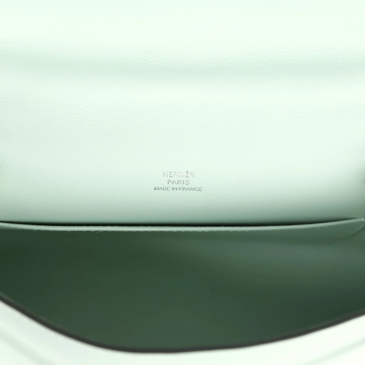 Hermes Kelly Pochette Vert Peppermint Swift Palladium Hardware — фото 8