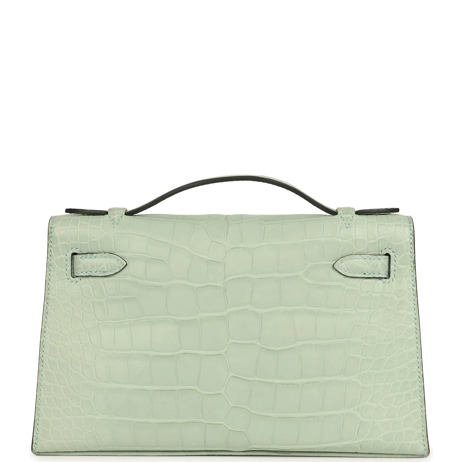 Hermes Kelly Pochette Vert D' Eau Matte Alligator Gold Hardware — фото 5