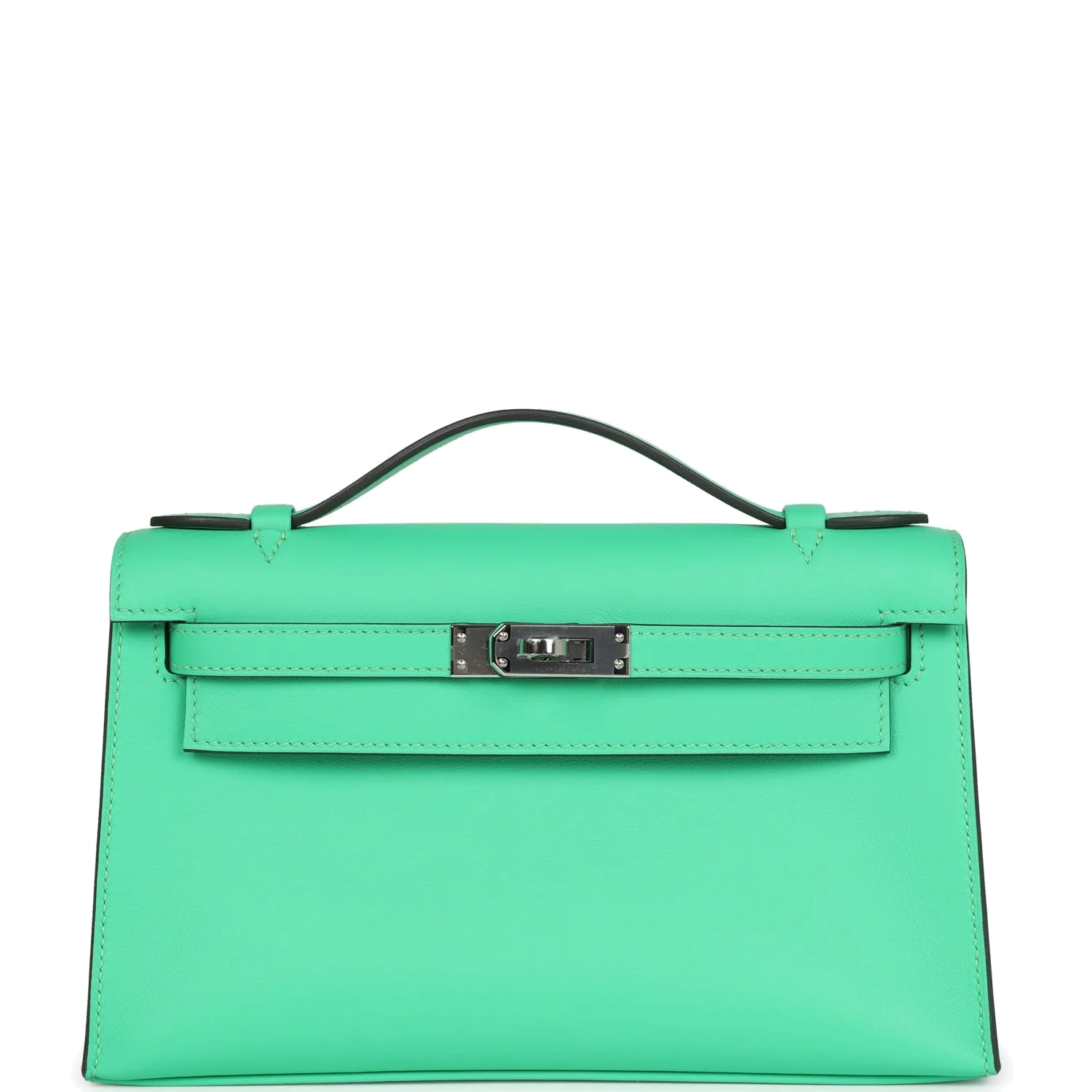 Hermes Kelly Pochette Vert Comics Swift Palladium Hardware