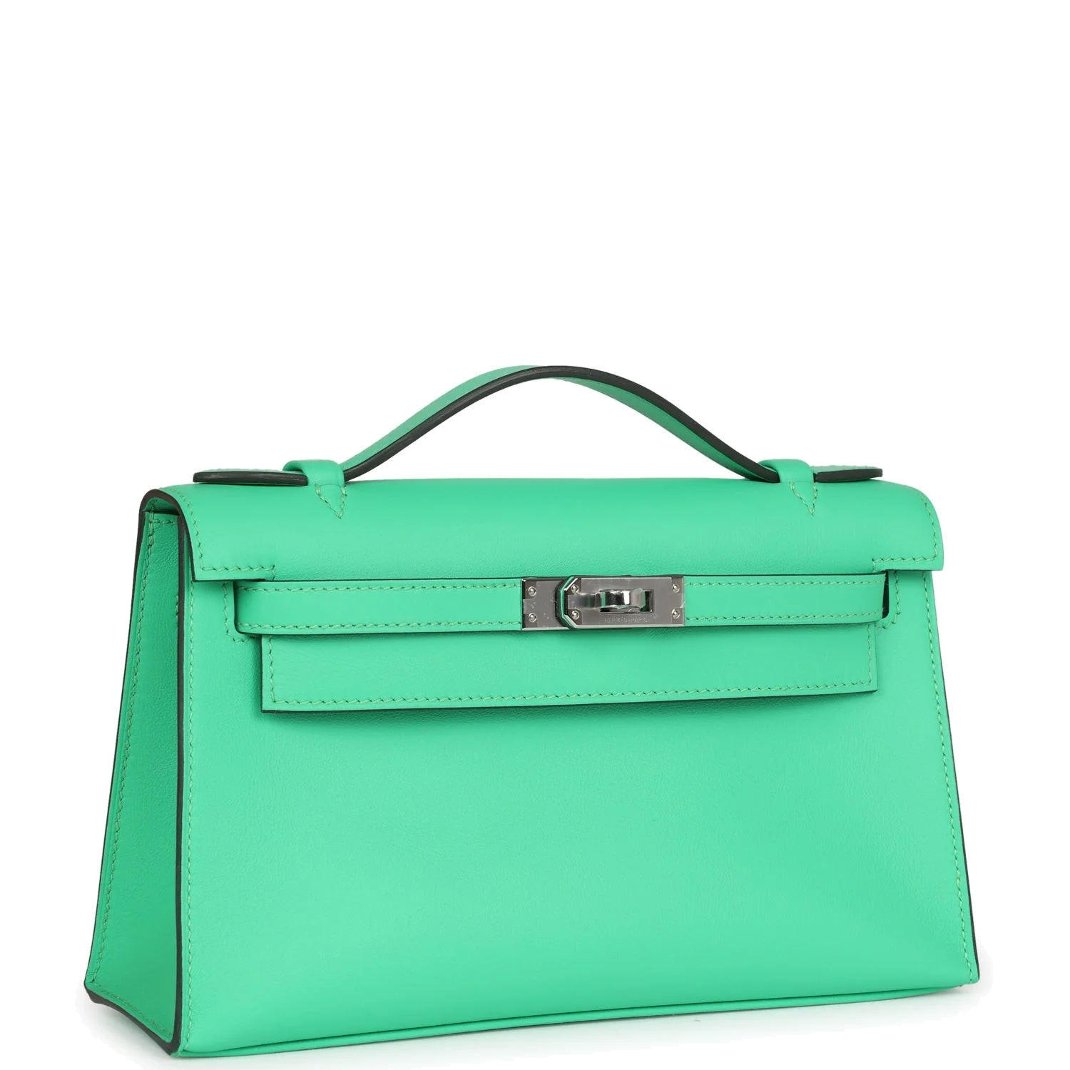 Hermes Kelly Pochette Vert Comics Swift Palladium Hardware — фото 3