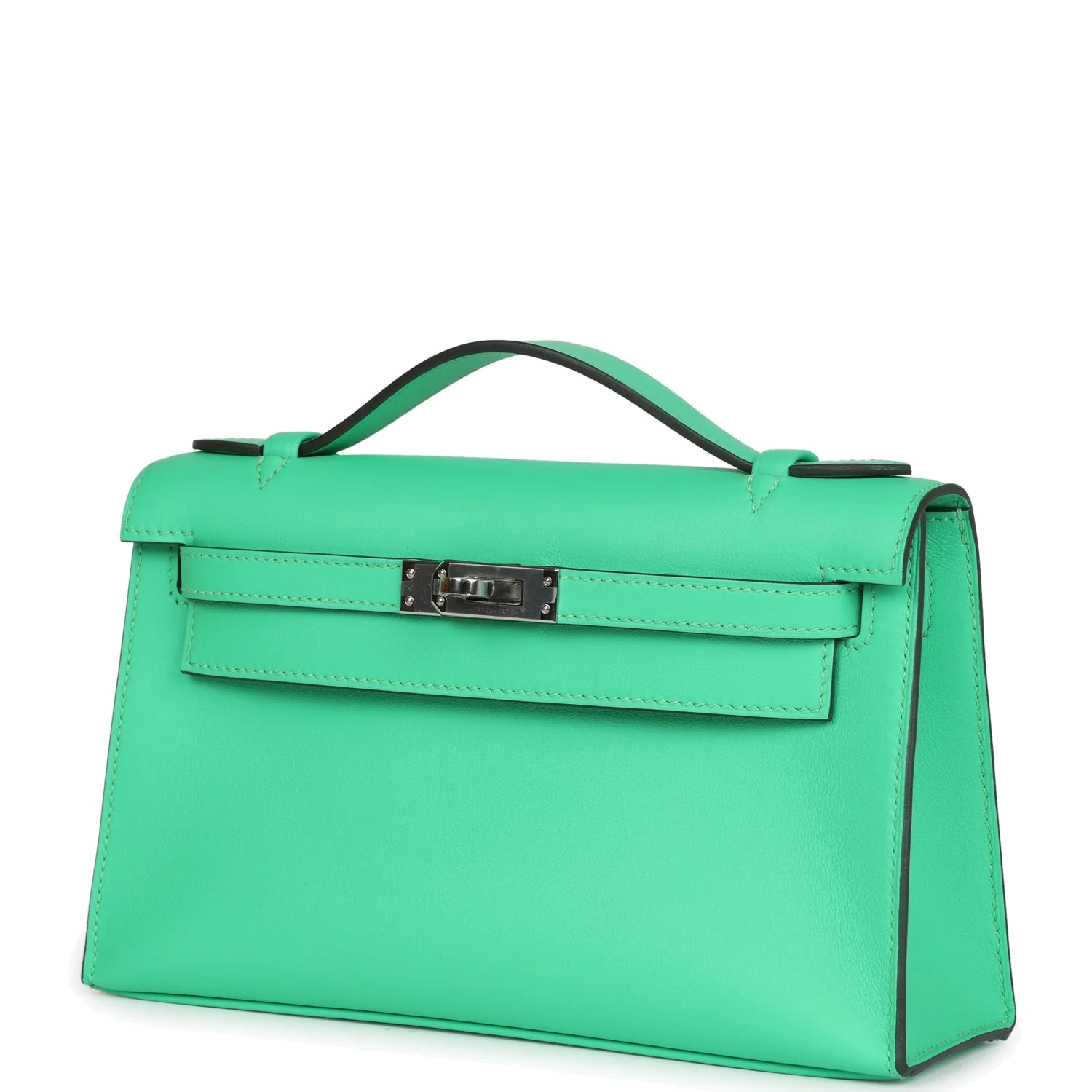 Hermes Kelly Pochette Vert Comics Swift Palladium Hardware — фото 6