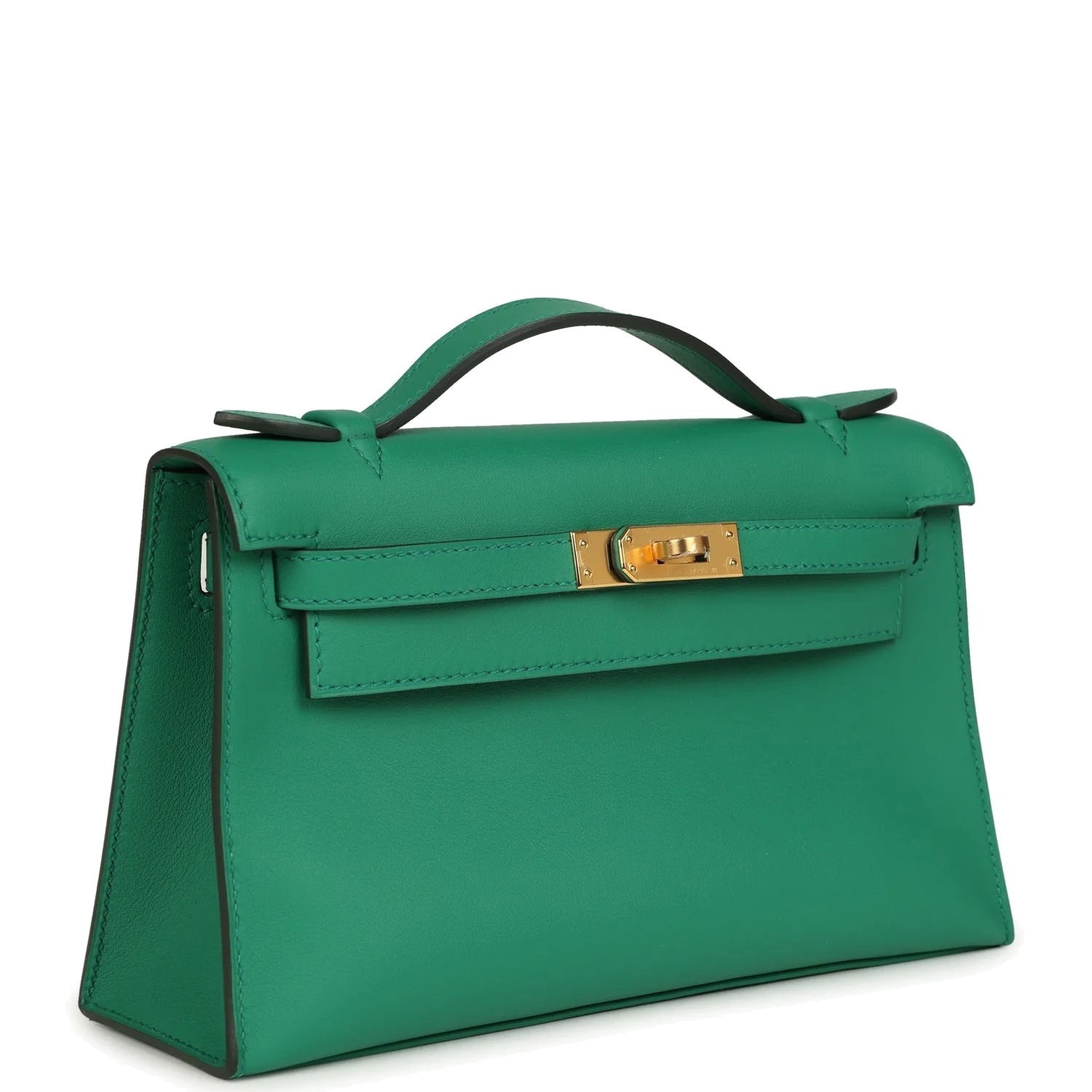 Hermes Kelly Pochette Vert Moyen Swift Gold Hardware — фото 3