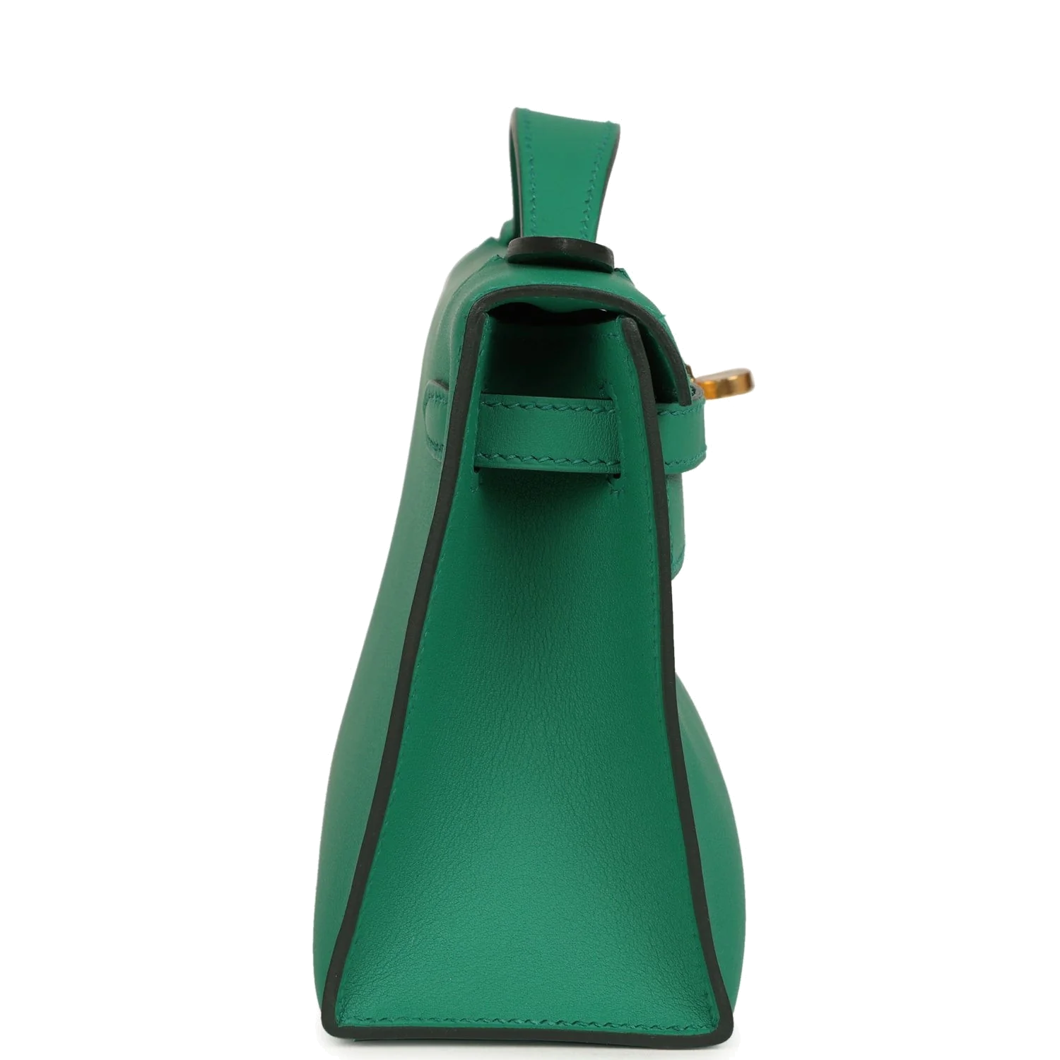 Hermes Kelly Pochette Vert Moyen Swift Gold Hardware — фото 4