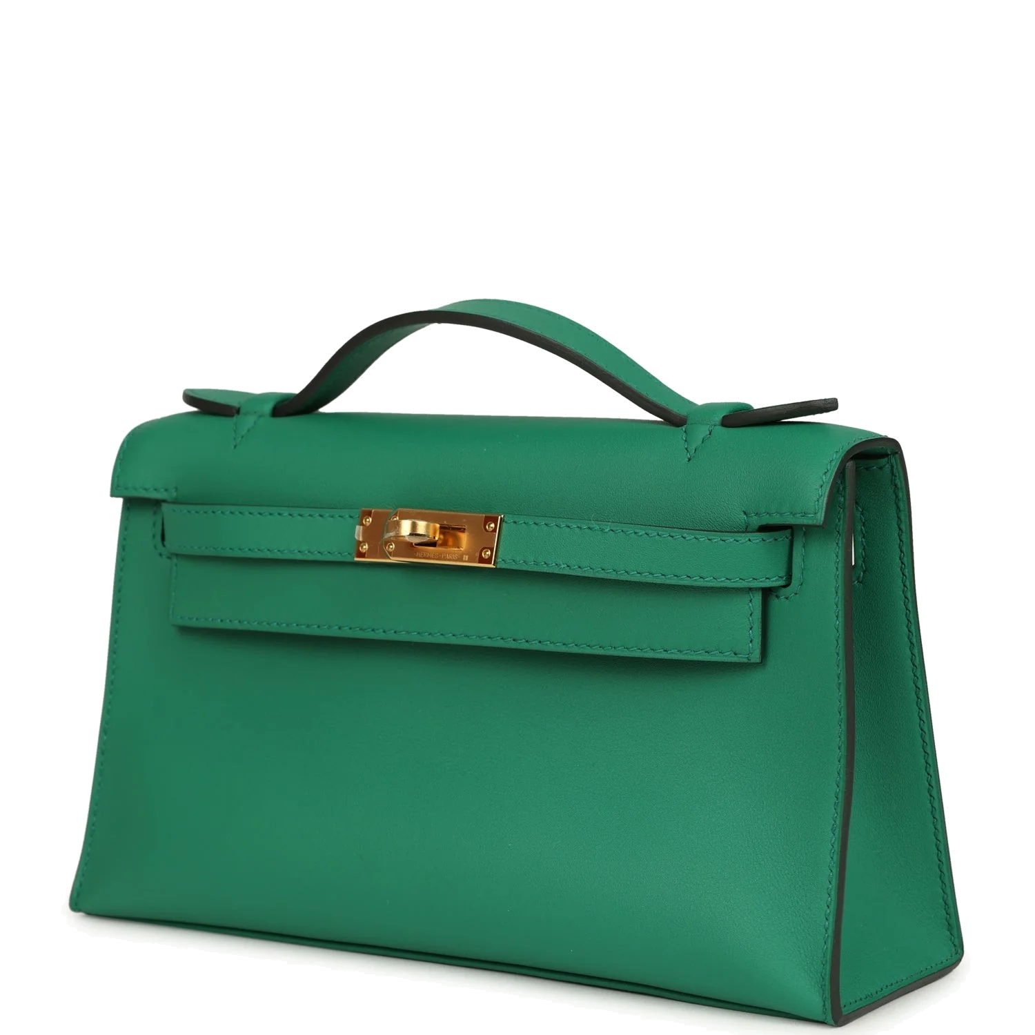 Hermes Kelly Pochette Vert Moyen Swift Gold Hardware — фото 6