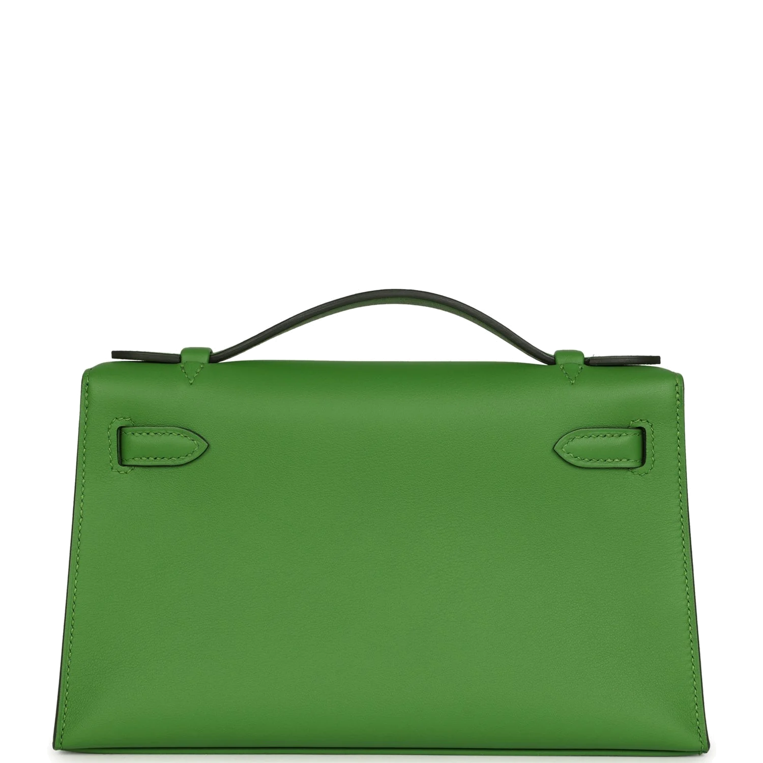 Hermes Kelly Pochette Vert Yucca Swift Palladium Hardware — фото 5