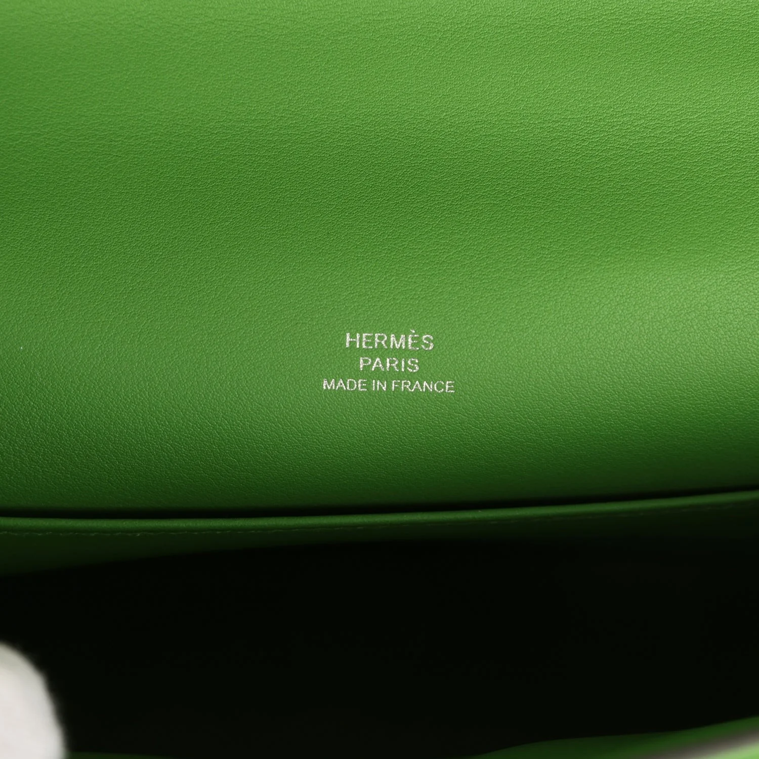Hermes Kelly Pochette Vert Yucca Swift Palladium Hardware — фото 8