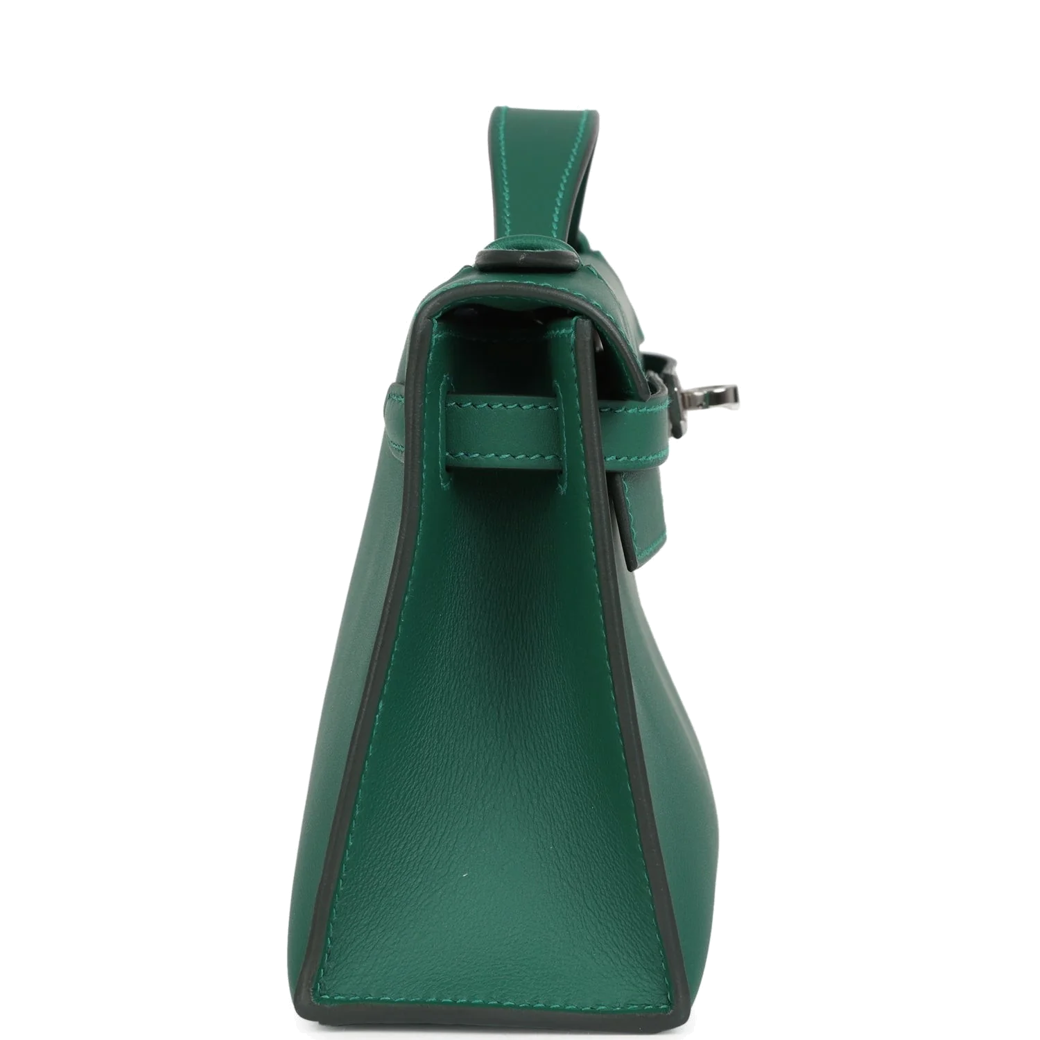 Hermes Kelly Pochette Vert Moyen Swift Palladium Hardware — фото 4