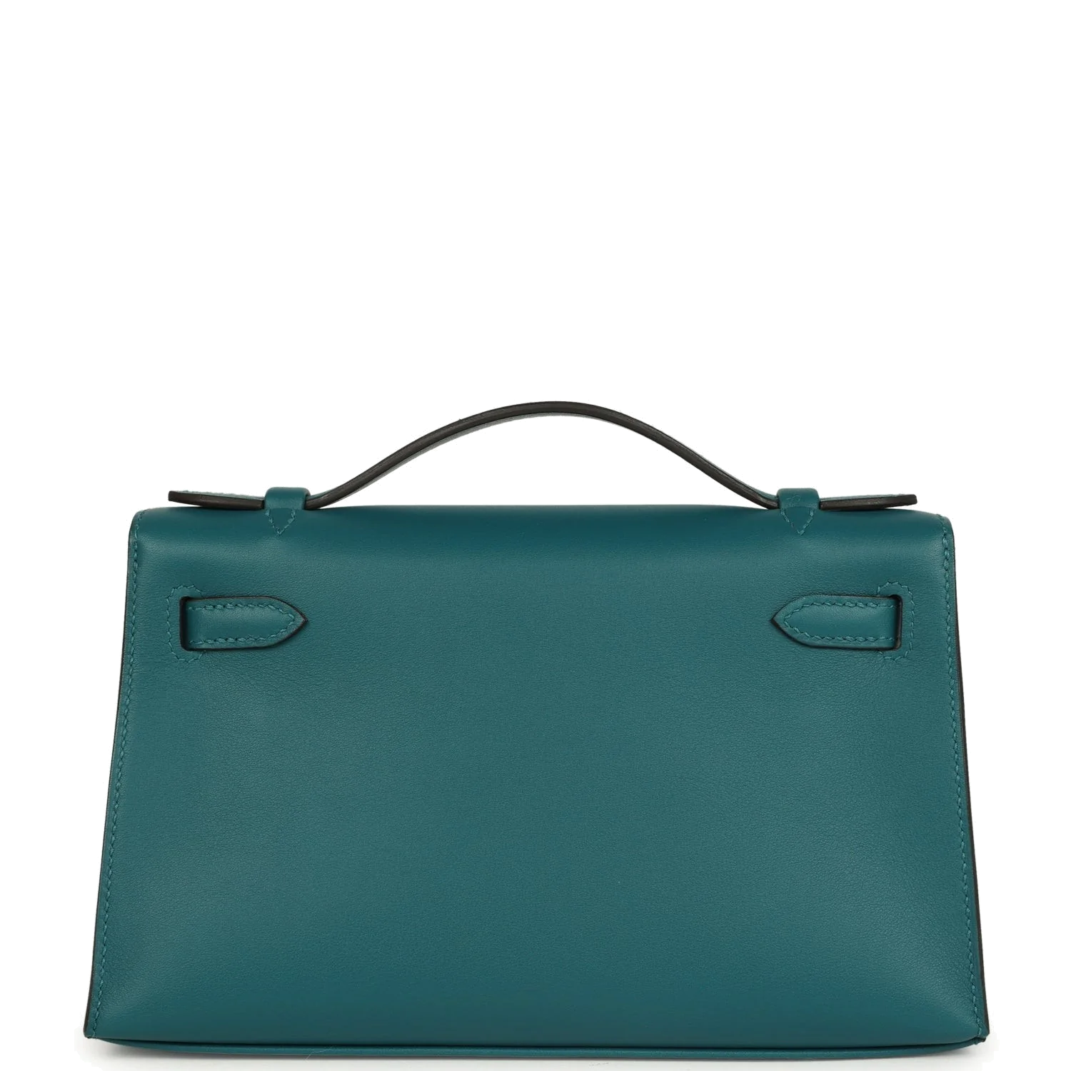 Hermes Kelly Pochette Vert Bosphore Swift Palladium Hardware — фото 5
