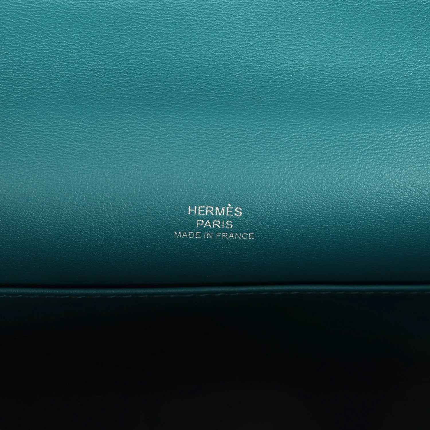 Hermes Kelly Pochette Vert Bosphore Swift Palladium Hardware — фото 8