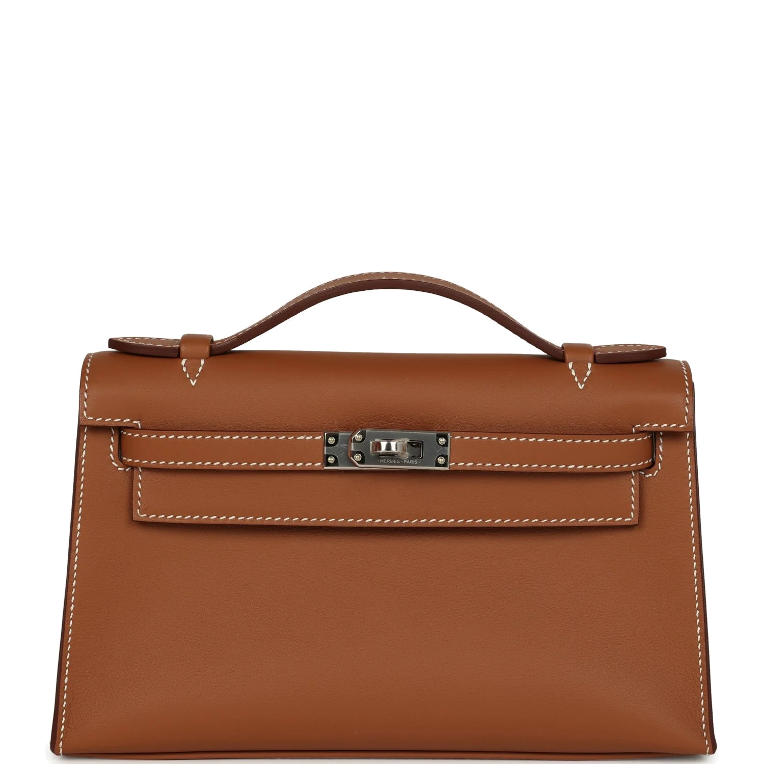 Hermes Kelly Pochette Gold Swift Palladium Hardware — фото 2